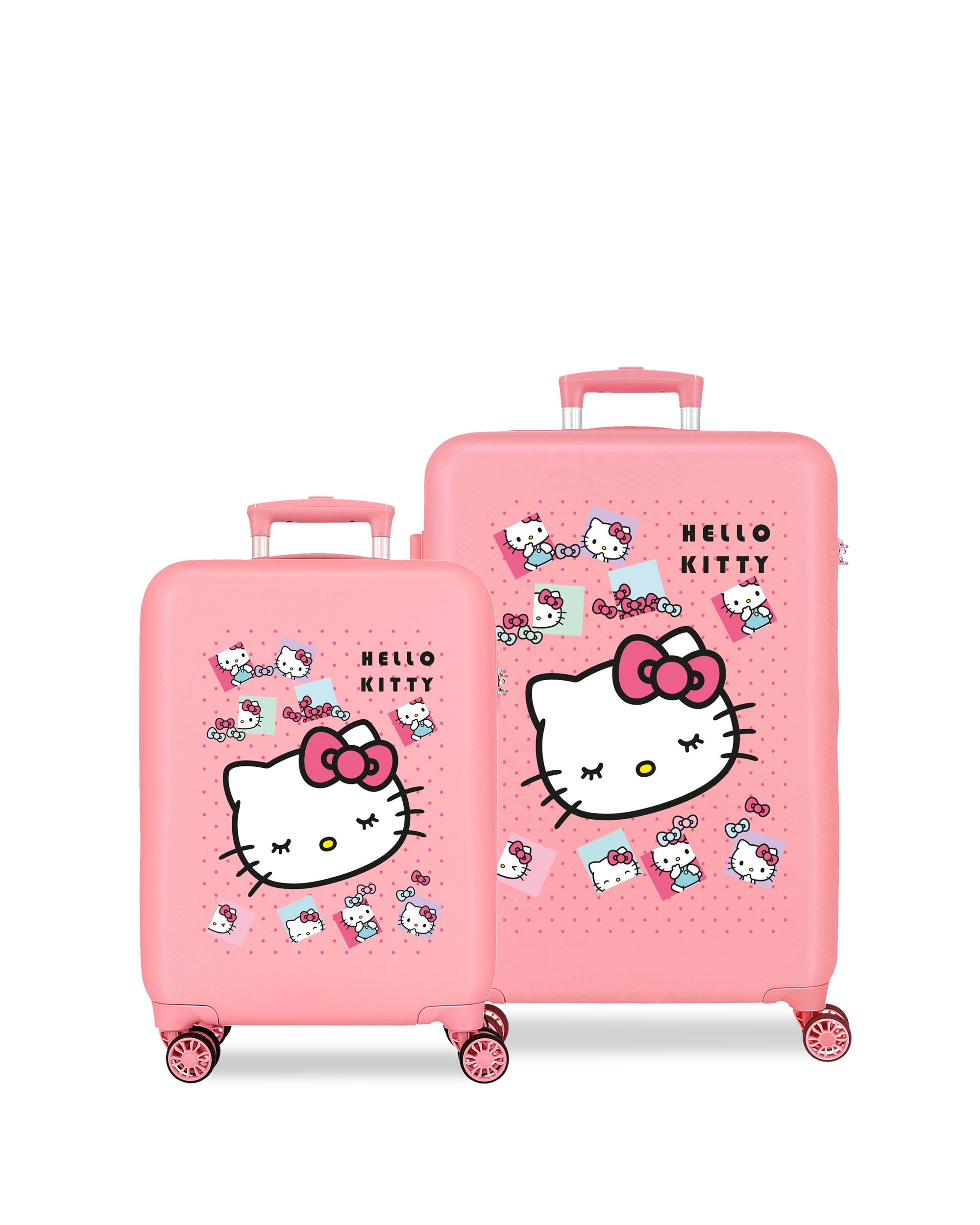 Juego de maletas 55-65 cm hello kitty bows abs rígida con