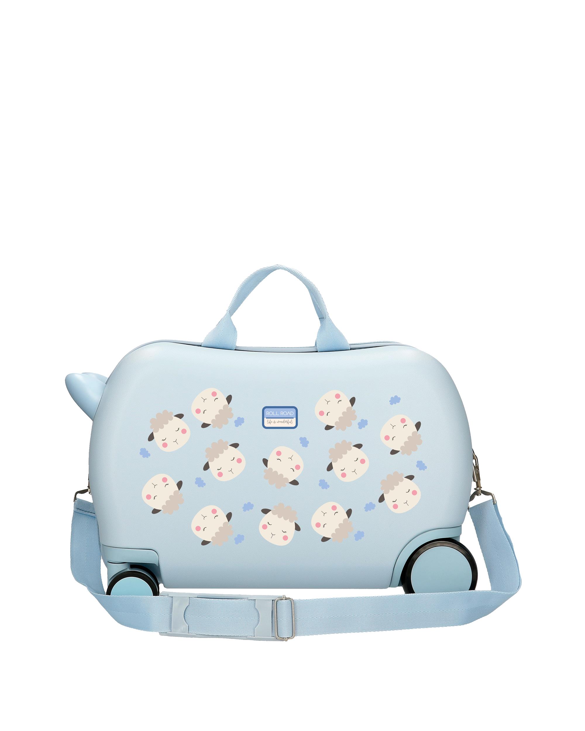 Imagen 3 de Maleta infantil 2 ruedas multidireccionales 45 cm roll road baby pets abs con capacidad de 24,6l azul claro - Movom - Multicolor Multicolor