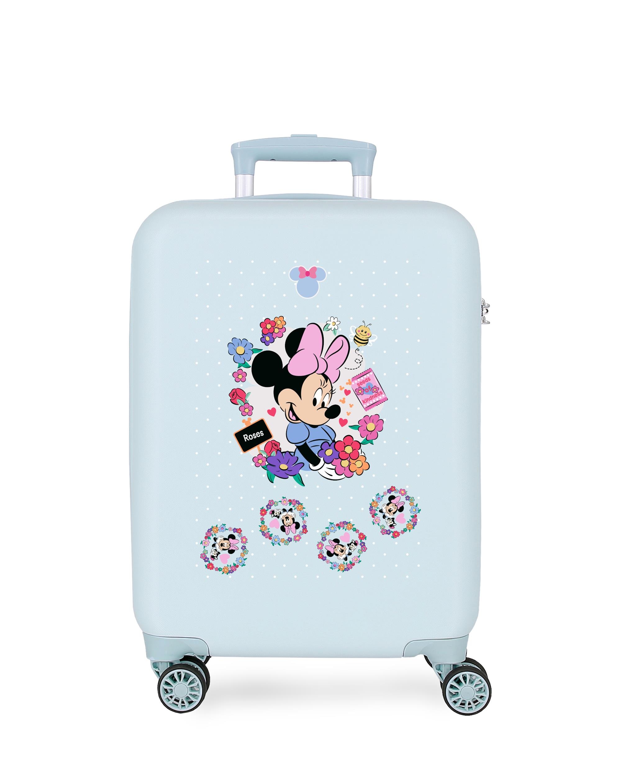 Imagen 1 de Maleta de cabina 55 cm minnie flowers abs rígida con capacidad de 35l Azul