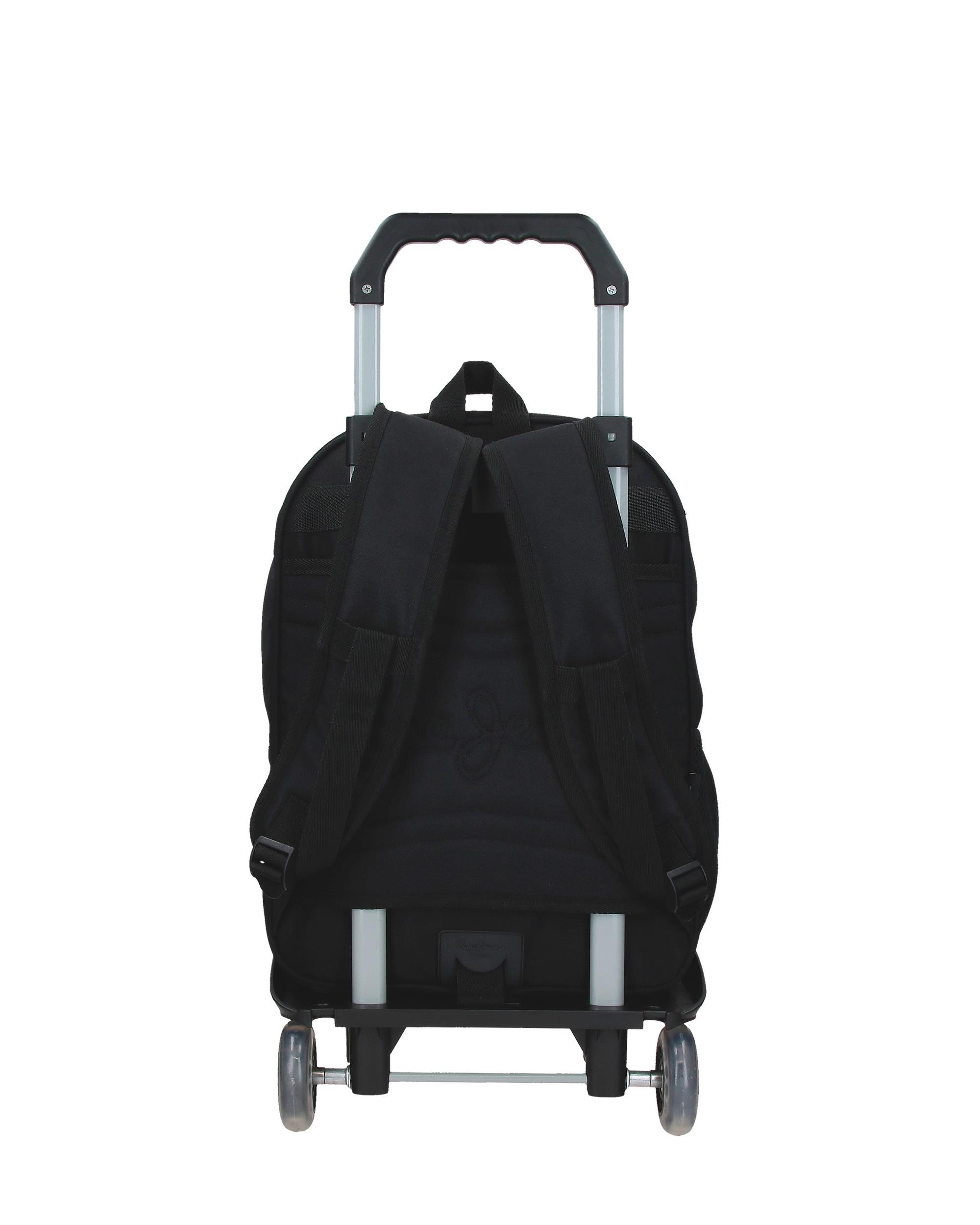 Mochila escolar 40 cm PJL Eloise dos compartimentos con carro negro Negro-3