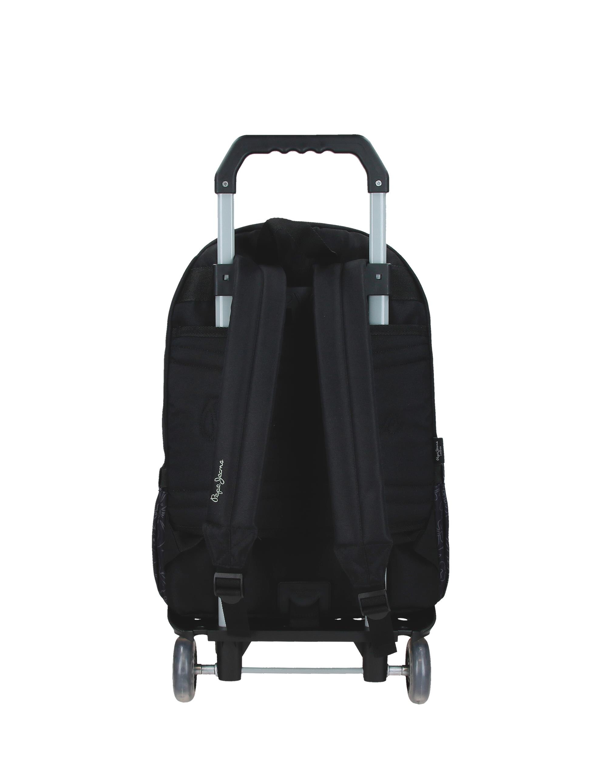 Mochila escolar 44 cm PJL Eloise con carro negro Negro-3