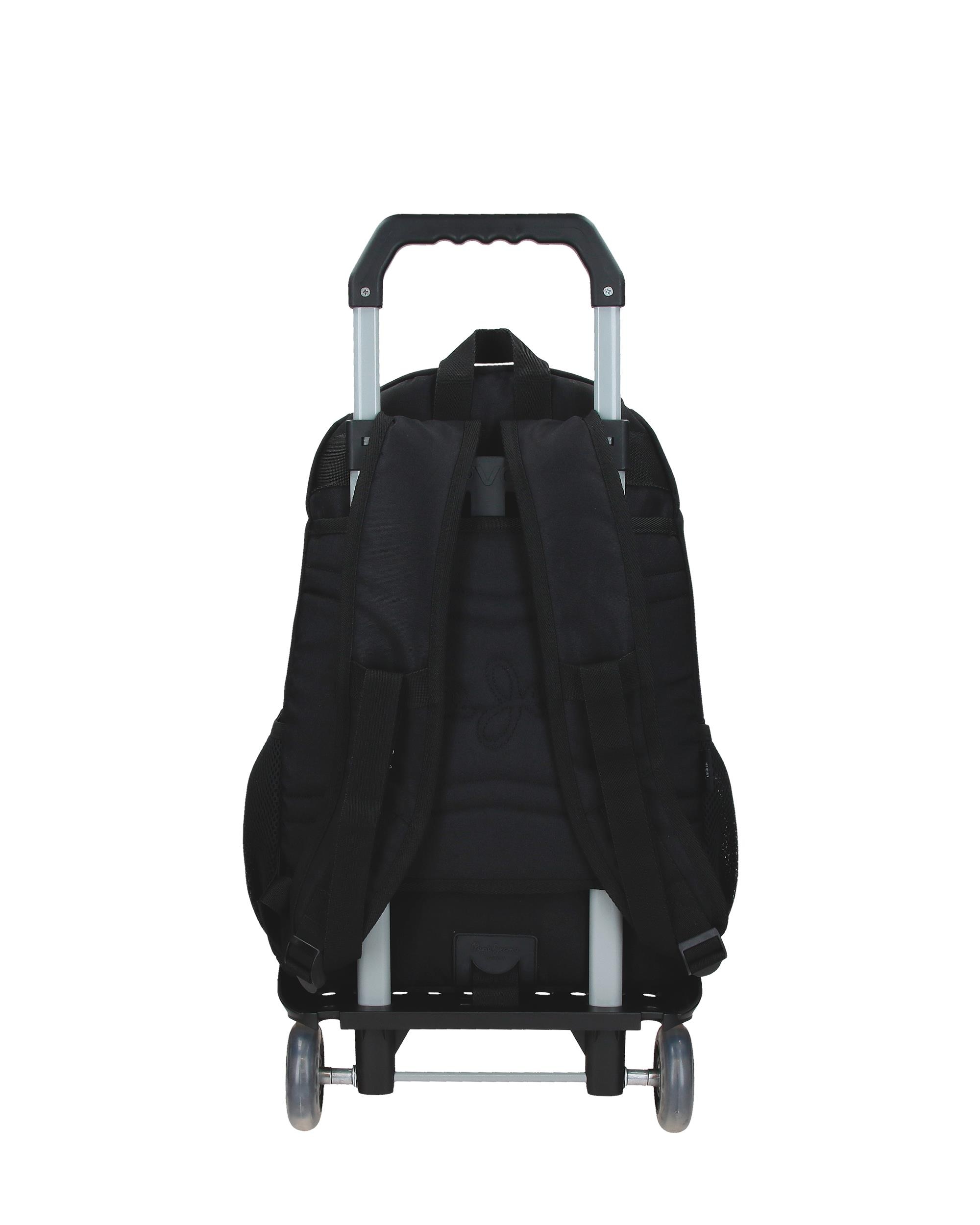 Mochila escolar 44 cm PJL Eloise dos compartimentos con carro negro Negro-3