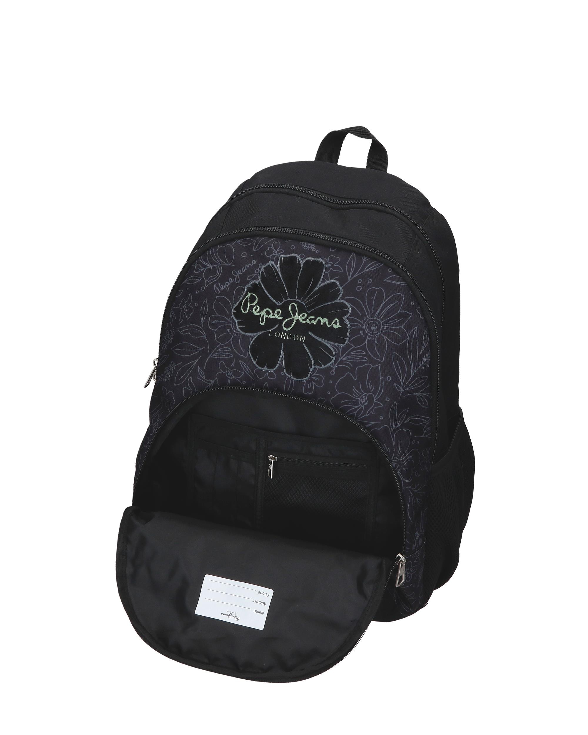 Mochila escolar 44 cm PJL Eloise dos compartimentos con carro negro Negro-5