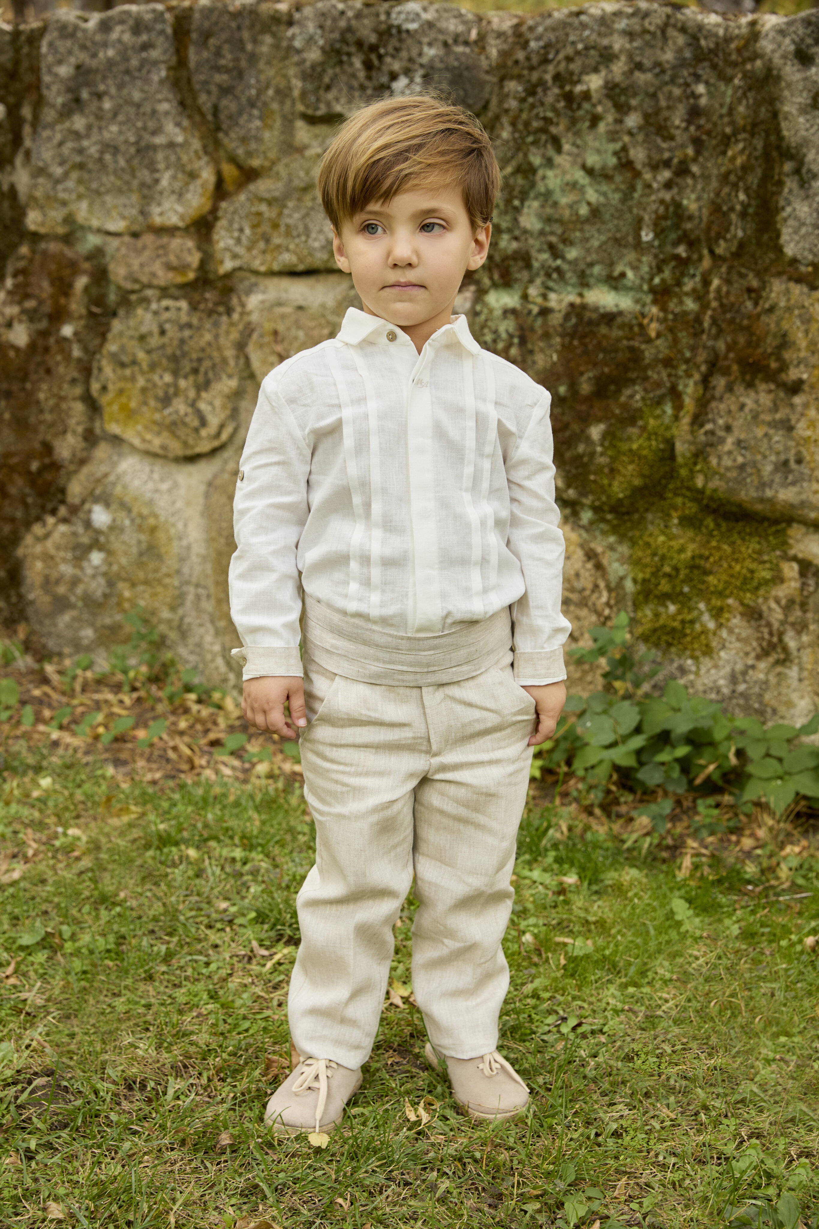 Otro accesorio de niño de lino con pliegues - Martín Aranda - Beige Beige-2