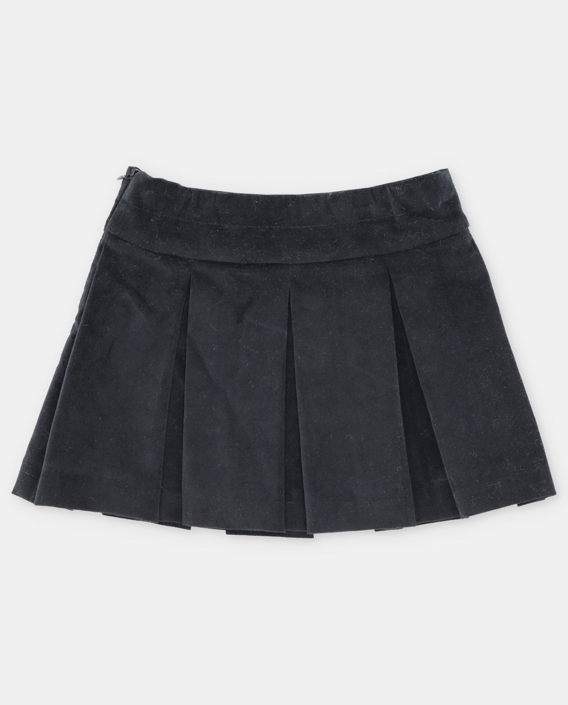 Falda de niña de tela con pliegues definidos y lazo en cintura. - Martín Aranda - Negro Negro-5
