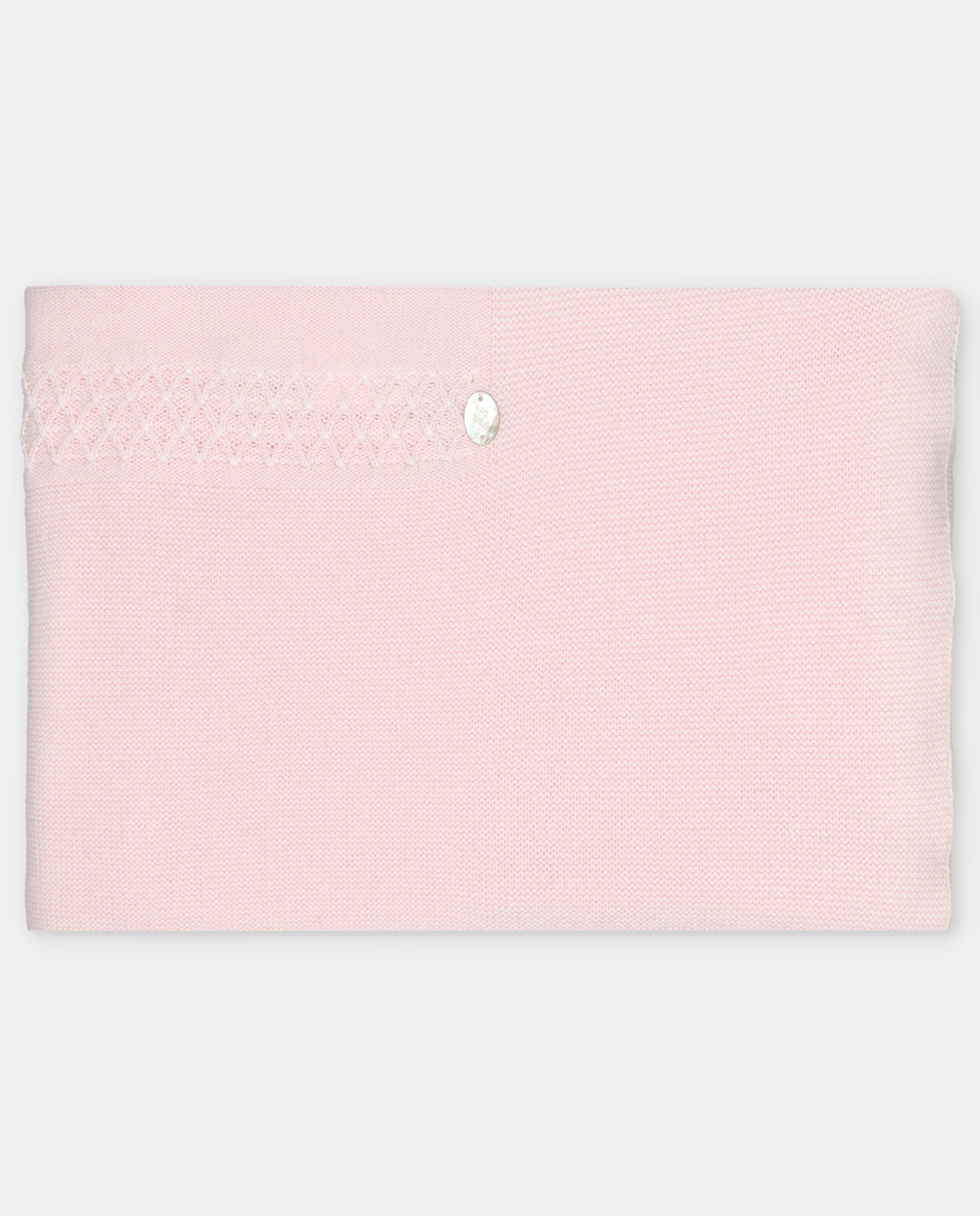 Toquilla de bebé de punto con rombos. - Martín Aranda - Rosa claro Rosa claro-4
