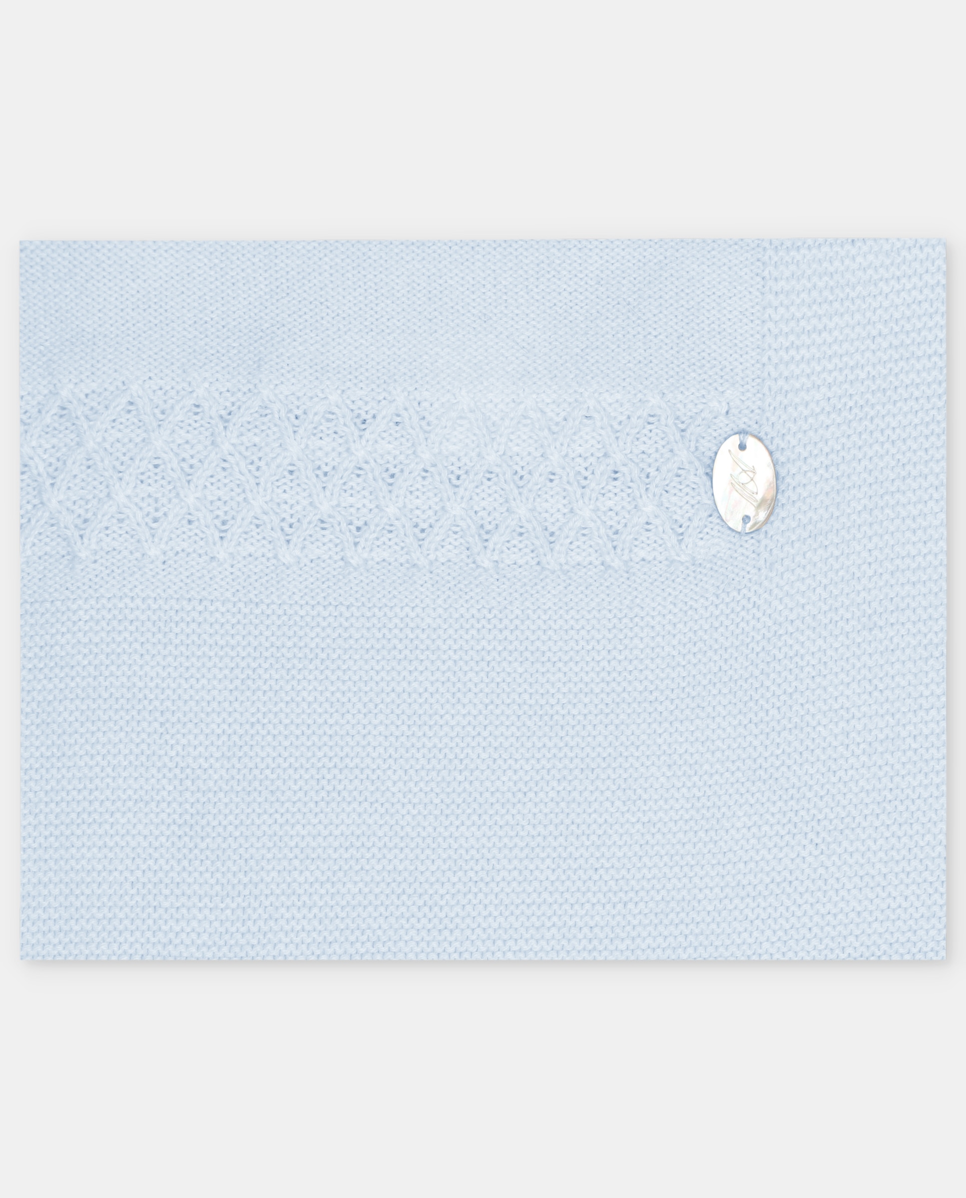 Toquilla de bebé de punto con rombos. - Martín Aranda - Azul celeste Azul celeste-2