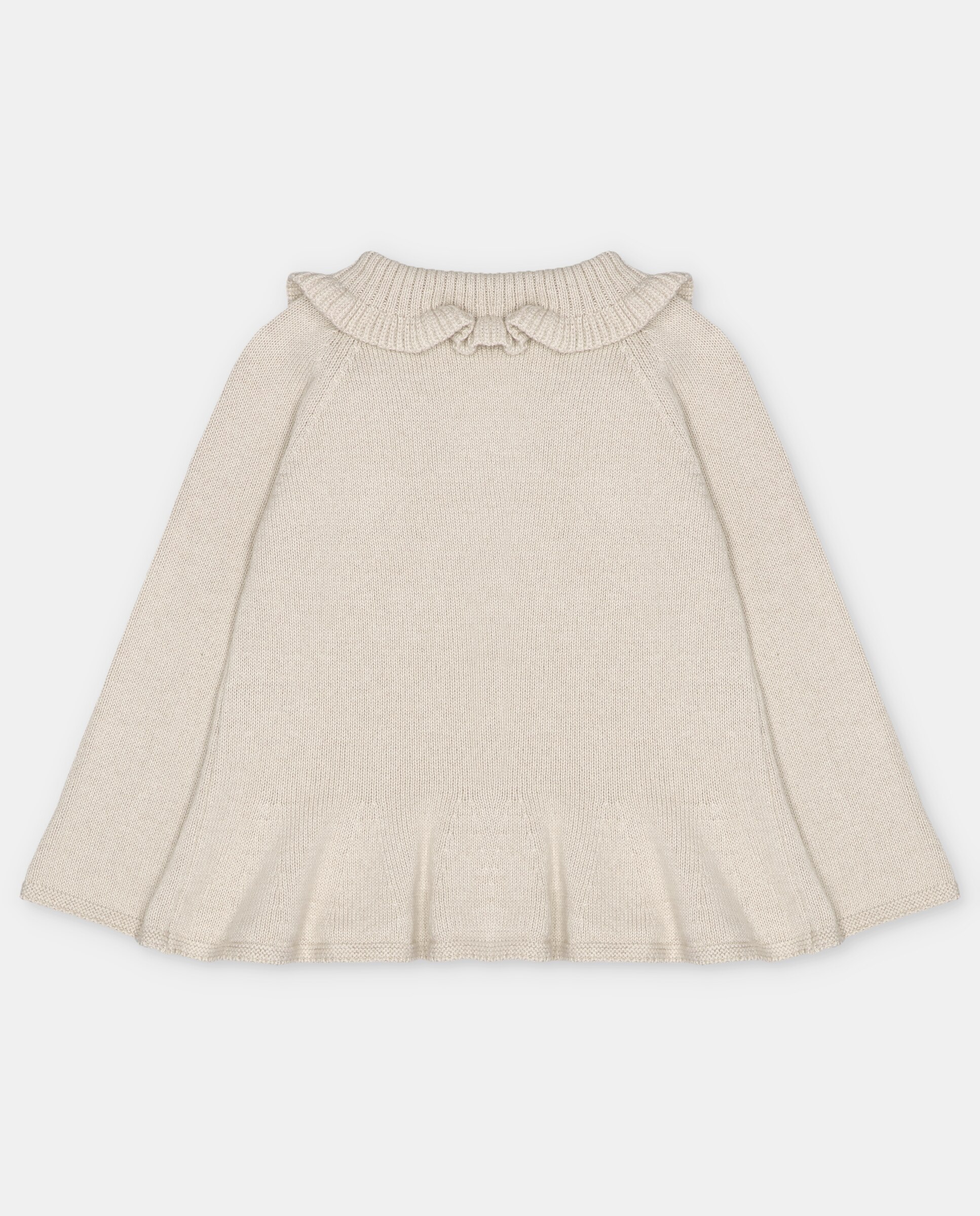 Chaqueta de niña tricot con cuello volante. - Martín Aranda - Beige Beige-3