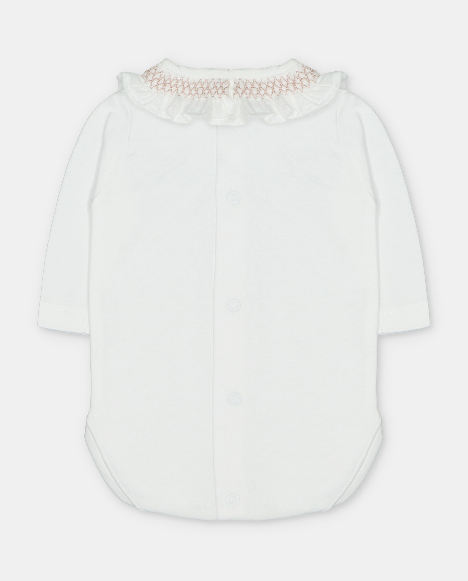 Body de bebé niña de interlock con cuello punto smock. - Martín Aranda - Rosa claro Rosa claro-3