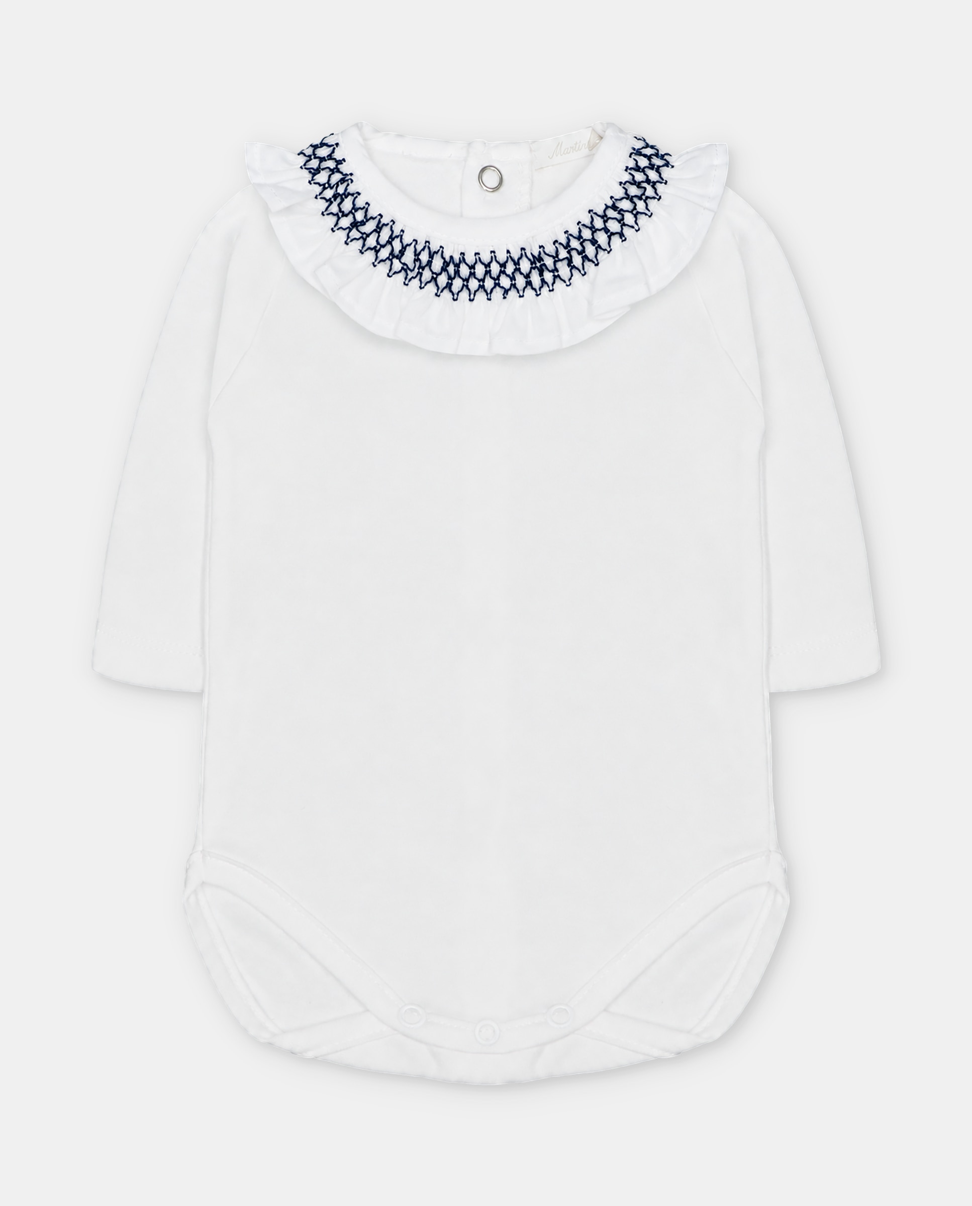 Body de bebé niña de interlock con cuello punto smock. - Martín Aranda - Marino Marino-1