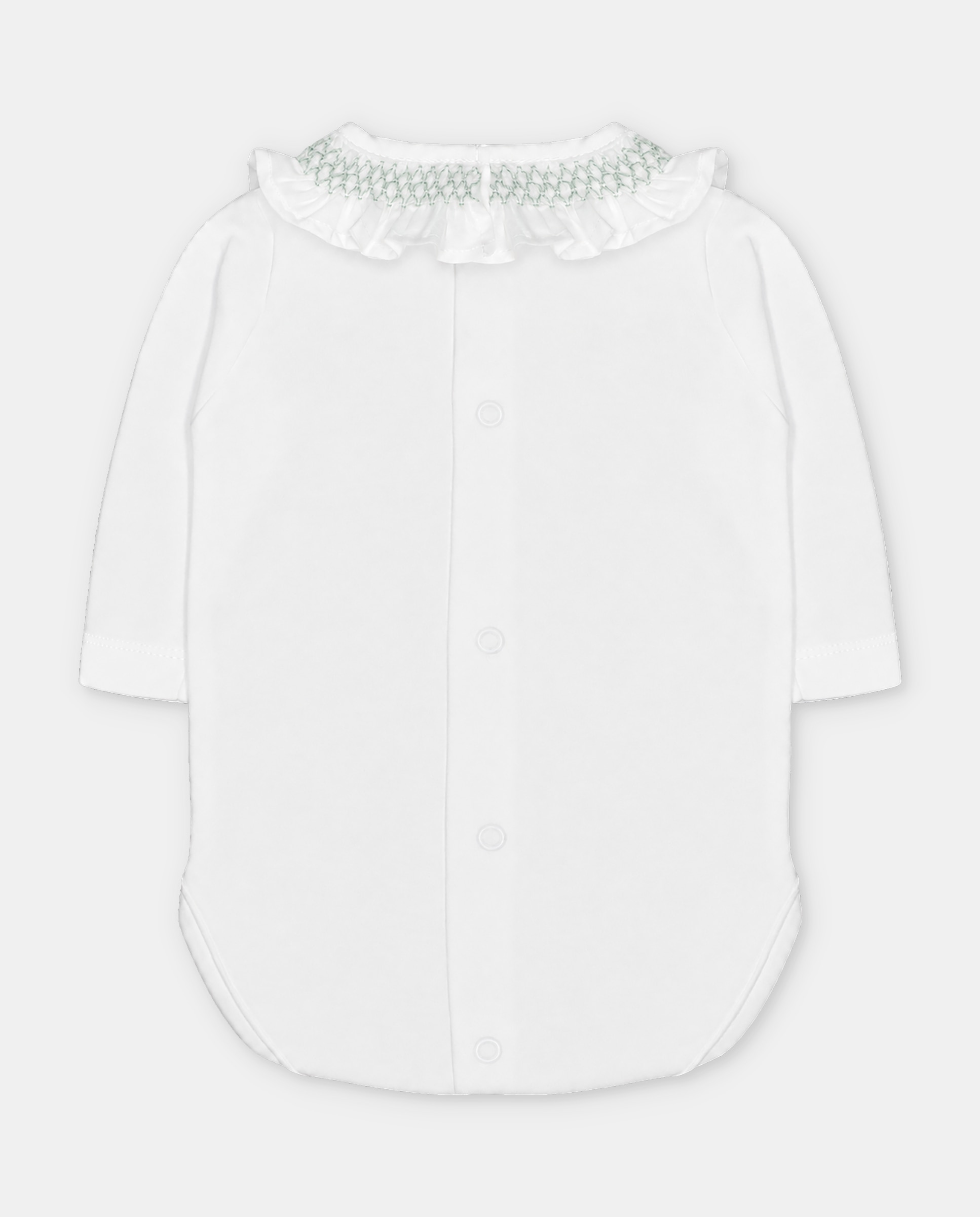 Body de bebé niña de interlock con cuello punto smock. - Martín Aranda - Verde Verde-3