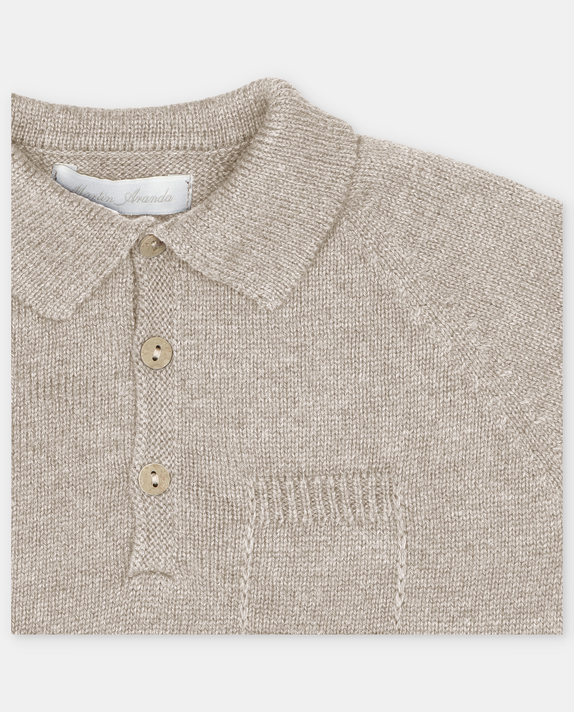 Jersey de bebé niño con cuello polo. - Martín Aranda - Tostado Tostado-2