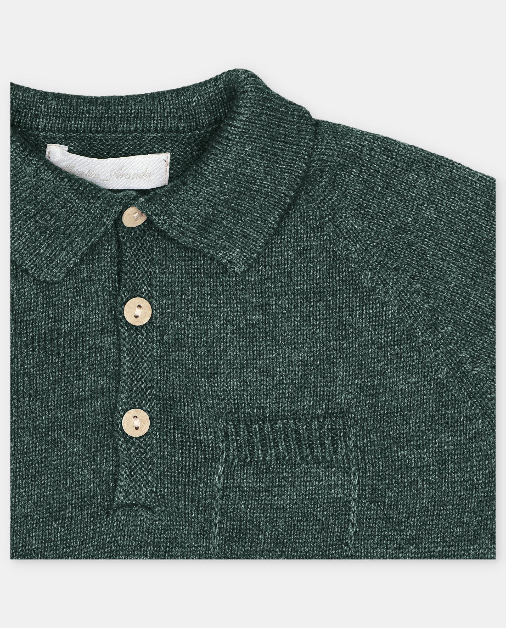 Jersey de niño con cuello polo. - Martín Aranda - Verde oscuro Verde oscuro-2