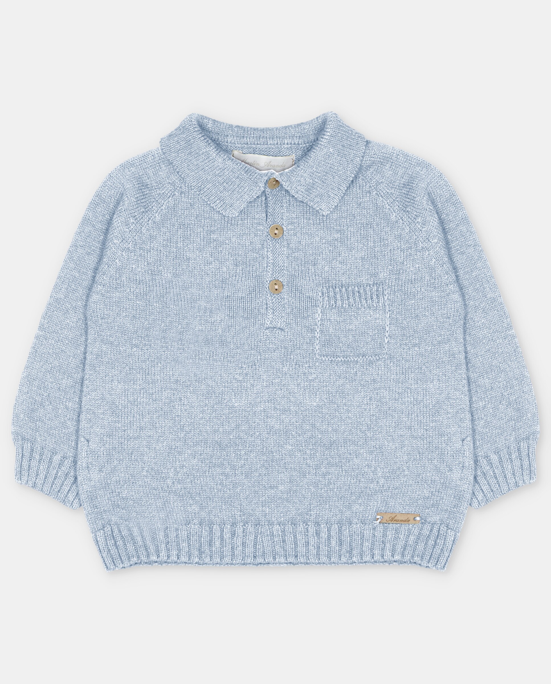 Jersey de niño con cuello polo. - Martín Aranda - Azul celeste Azul celeste-1