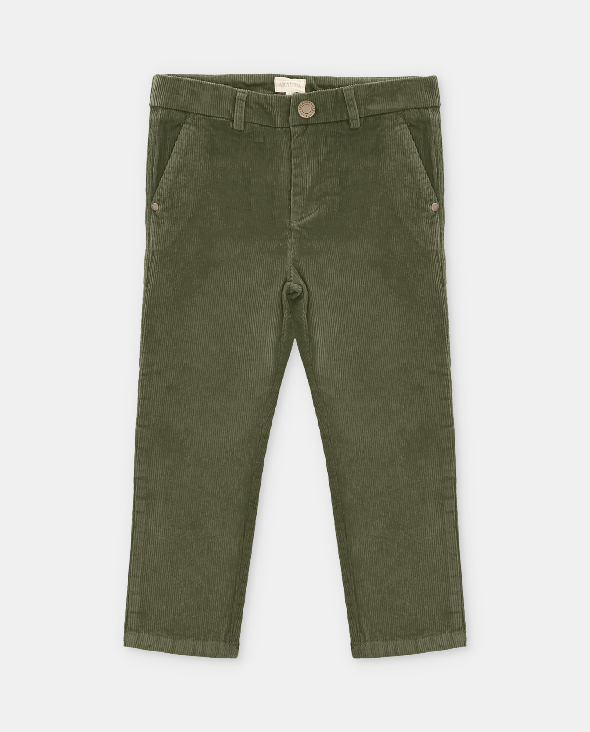 Pantalón de niño de micropana con bolsillos. - Martín Aranda - Verde oscuro Verde oscuro-1
