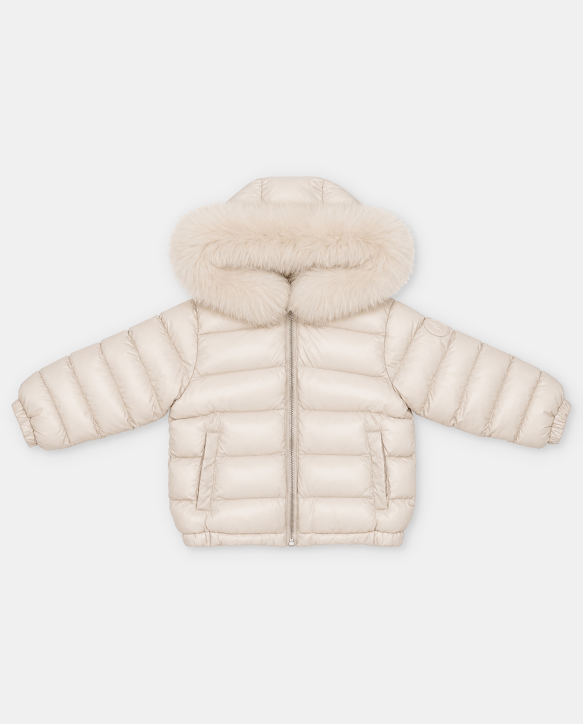 Plumífero con capucha y pelo. - Martín Aranda - Beige Beige-1