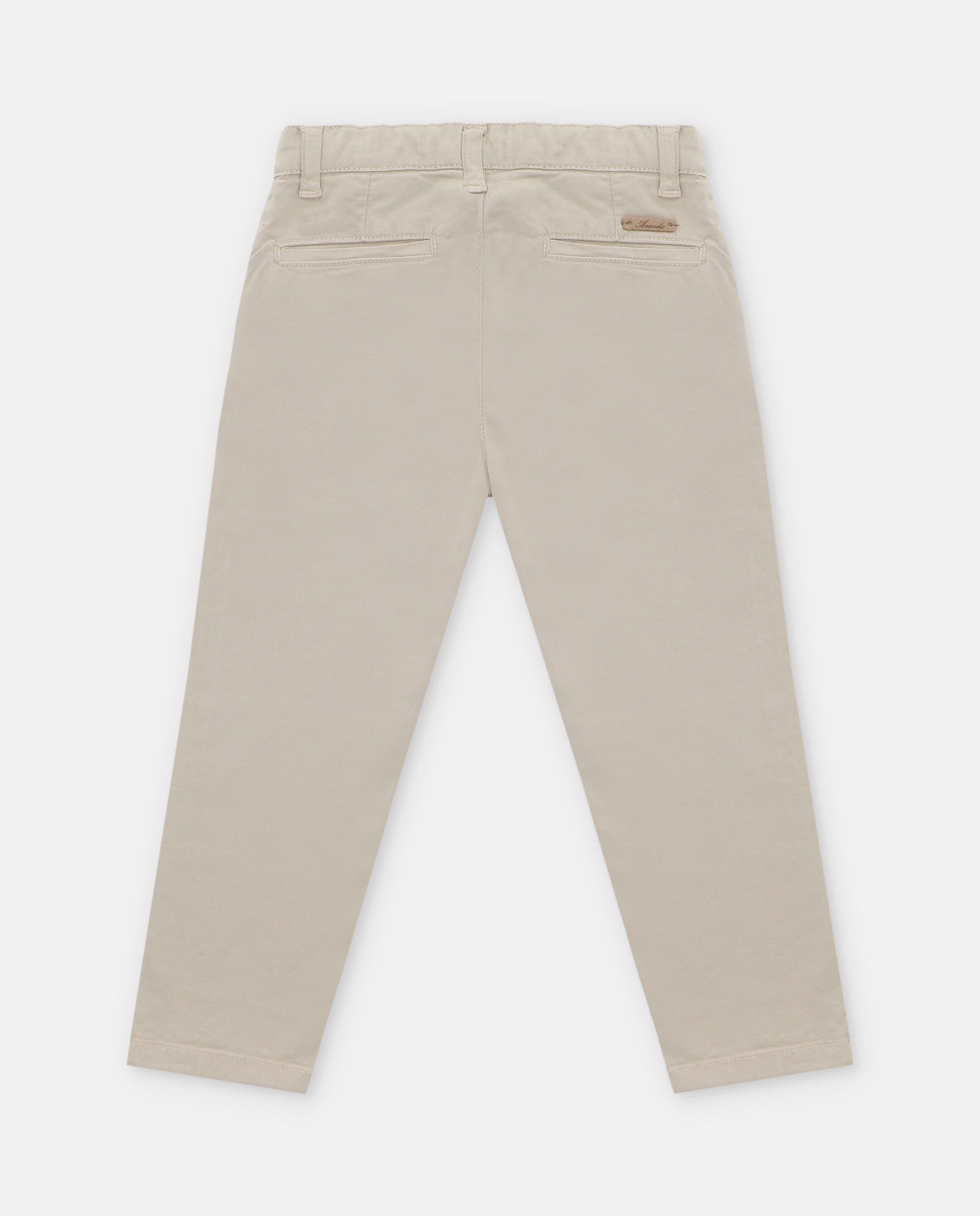 Chino de niño de sarga con trabillas en la cintura y bolsillos. - Martín Aranda - Beige Beige-3