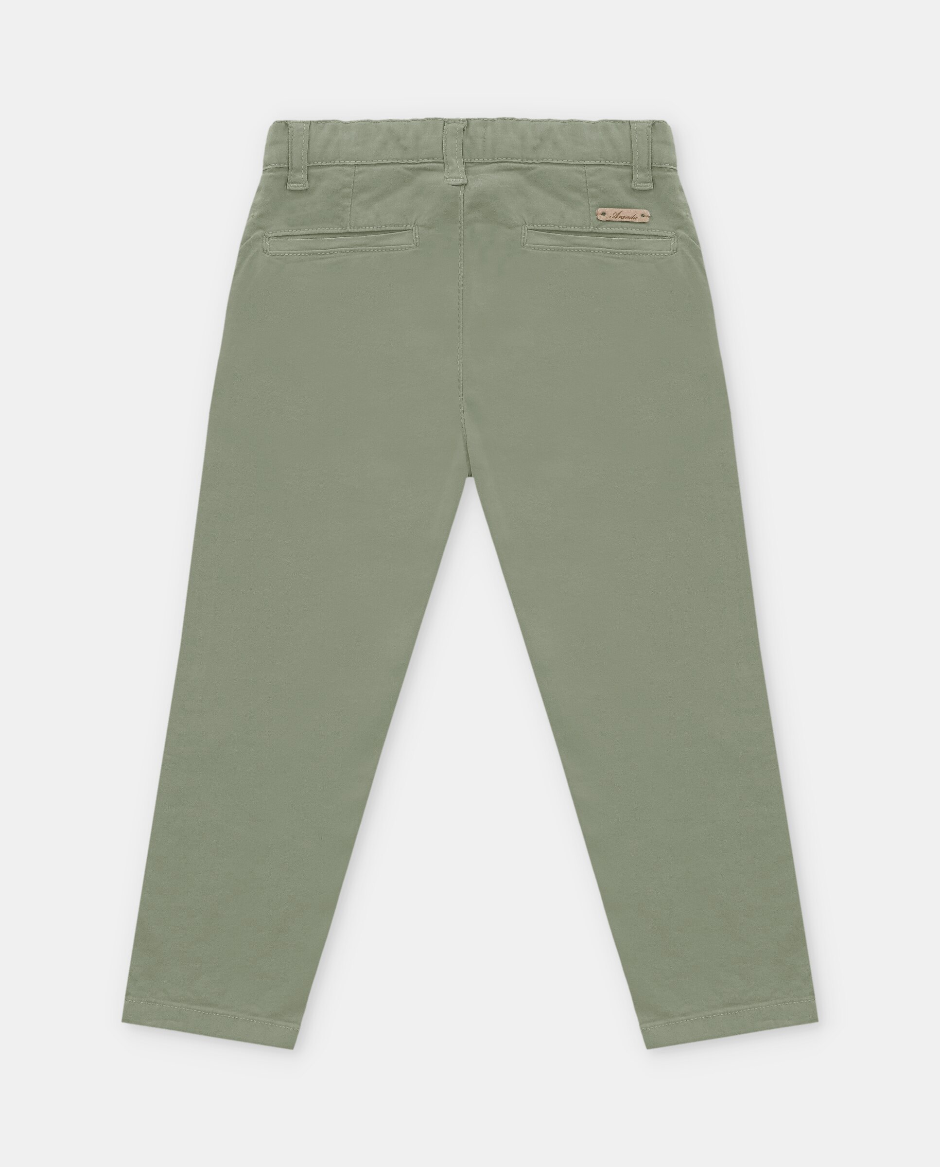 Chino de niño de sarga con trabillas en la cintura y bolsillos. - Martín Aranda - Kaki Kaki-3