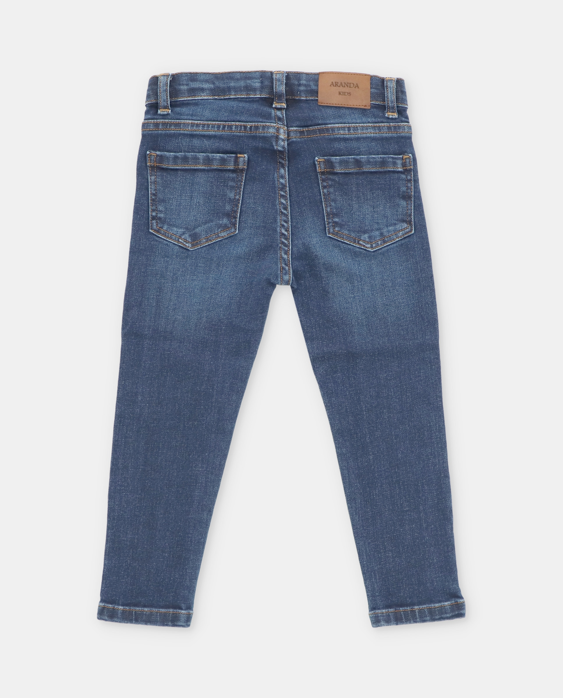Vaquero de niño cinco bolsillos con trabillas en la cintura. - Martín Aranda - Azul denim Azul denim-5