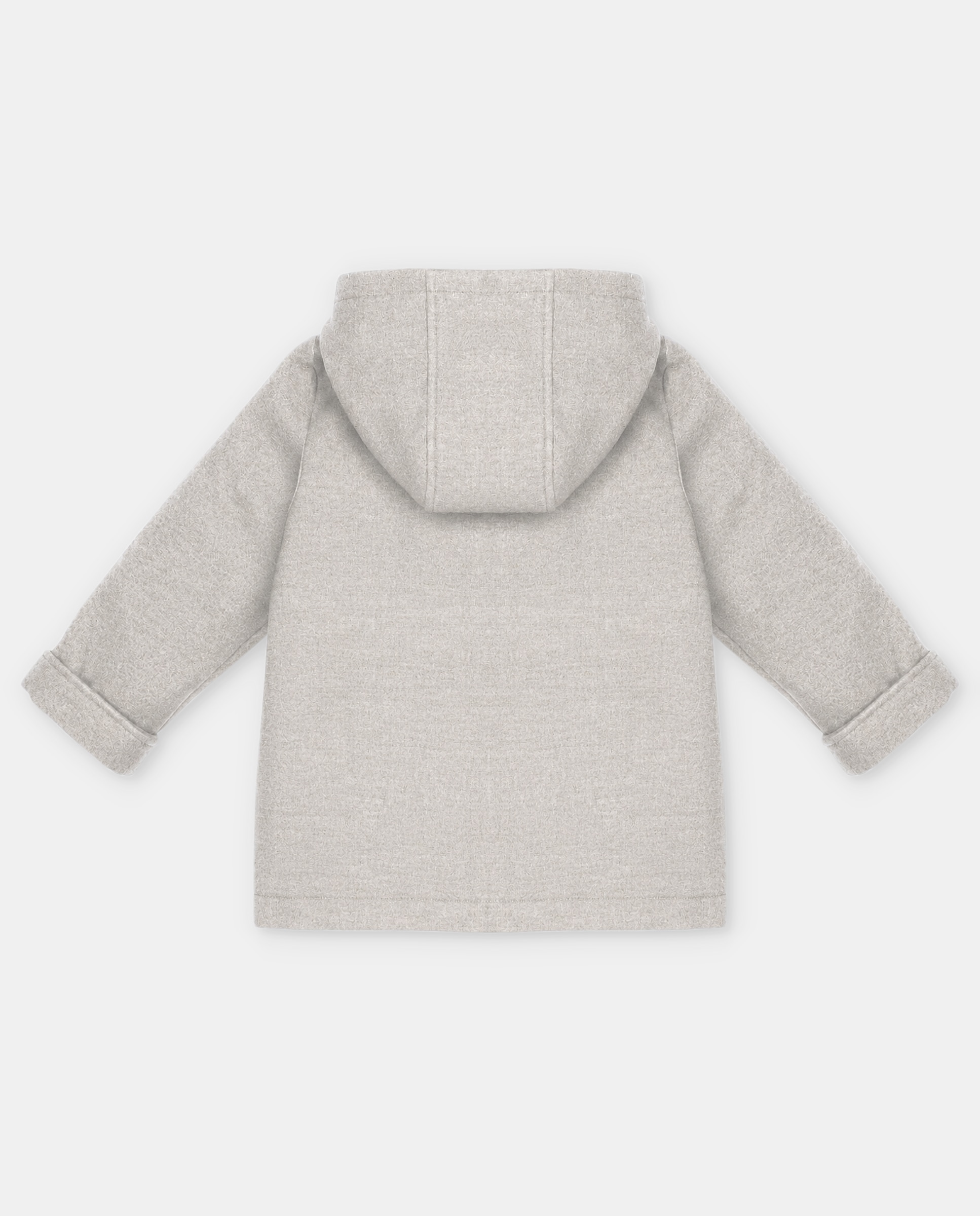 Trenka de niño de paño con capucha, cuello camisero y forro estampado de cuadros. - Martín Aranda - Marrón piedra Marrón piedra-3