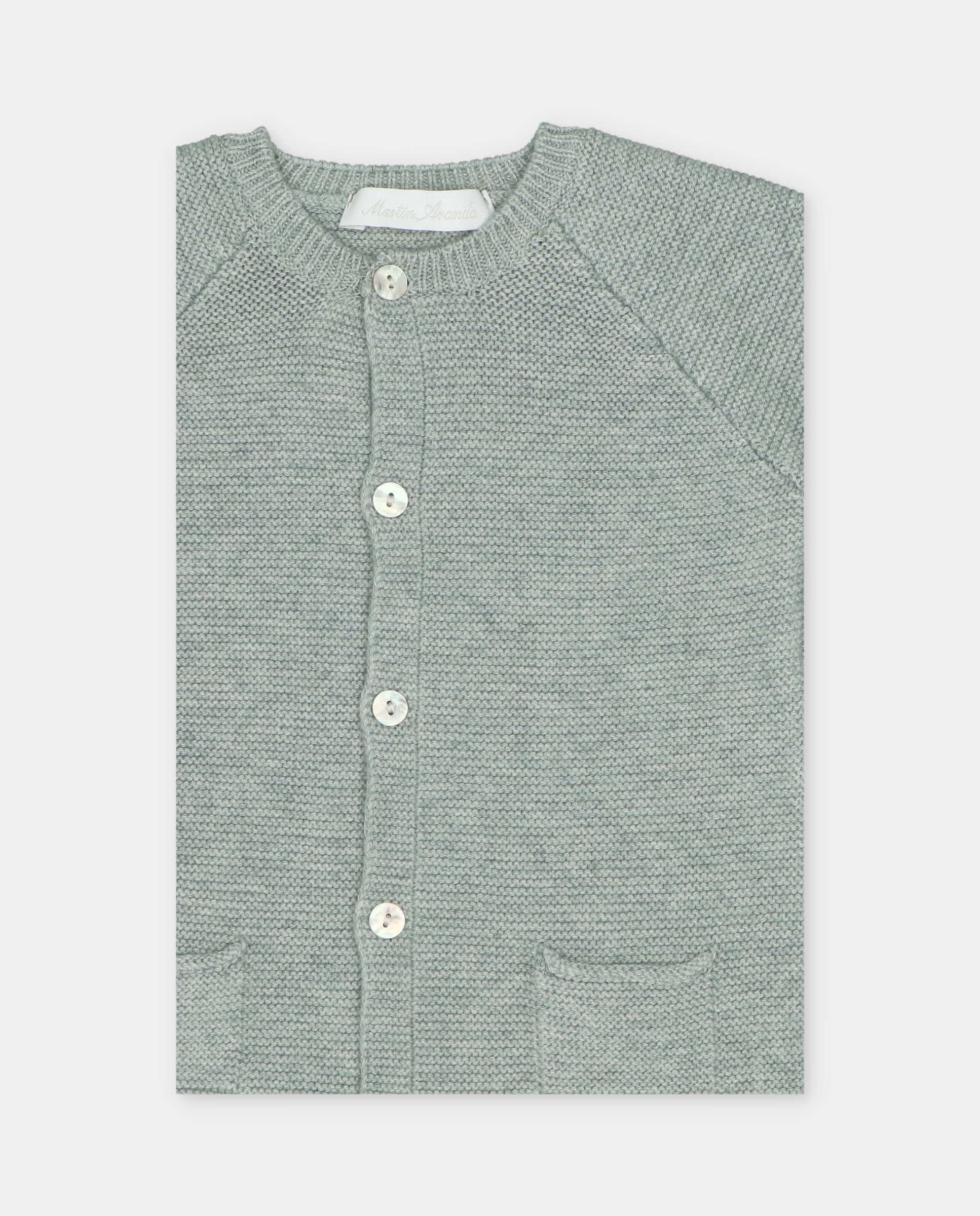 Pelele de bebé largo sin pie de punto con bolsillos. - Martín Aranda - Verde Verde-2
