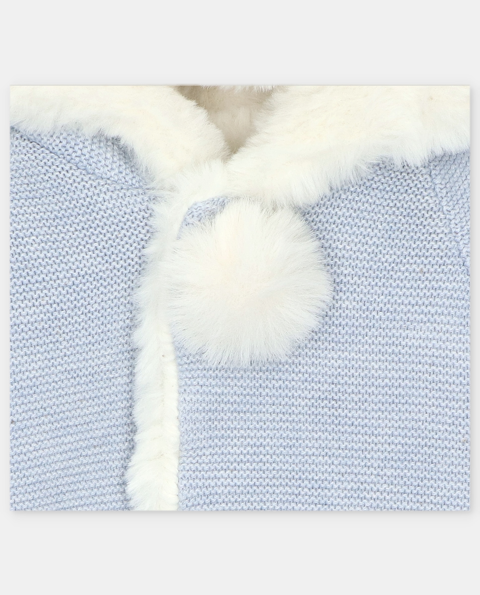 Buzo de bebés de punto con capucha y forro de pelo. - Martín Aranda - Azul celeste Azul celeste-2