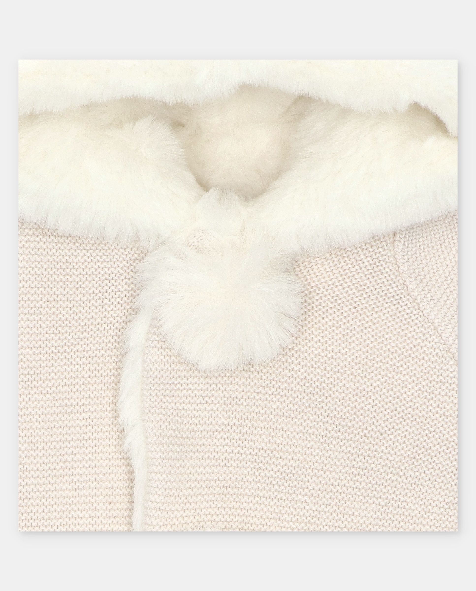Buzo de bebés de punto con capucha y forro de pelo. - Martín Aranda - Beige Beige-2