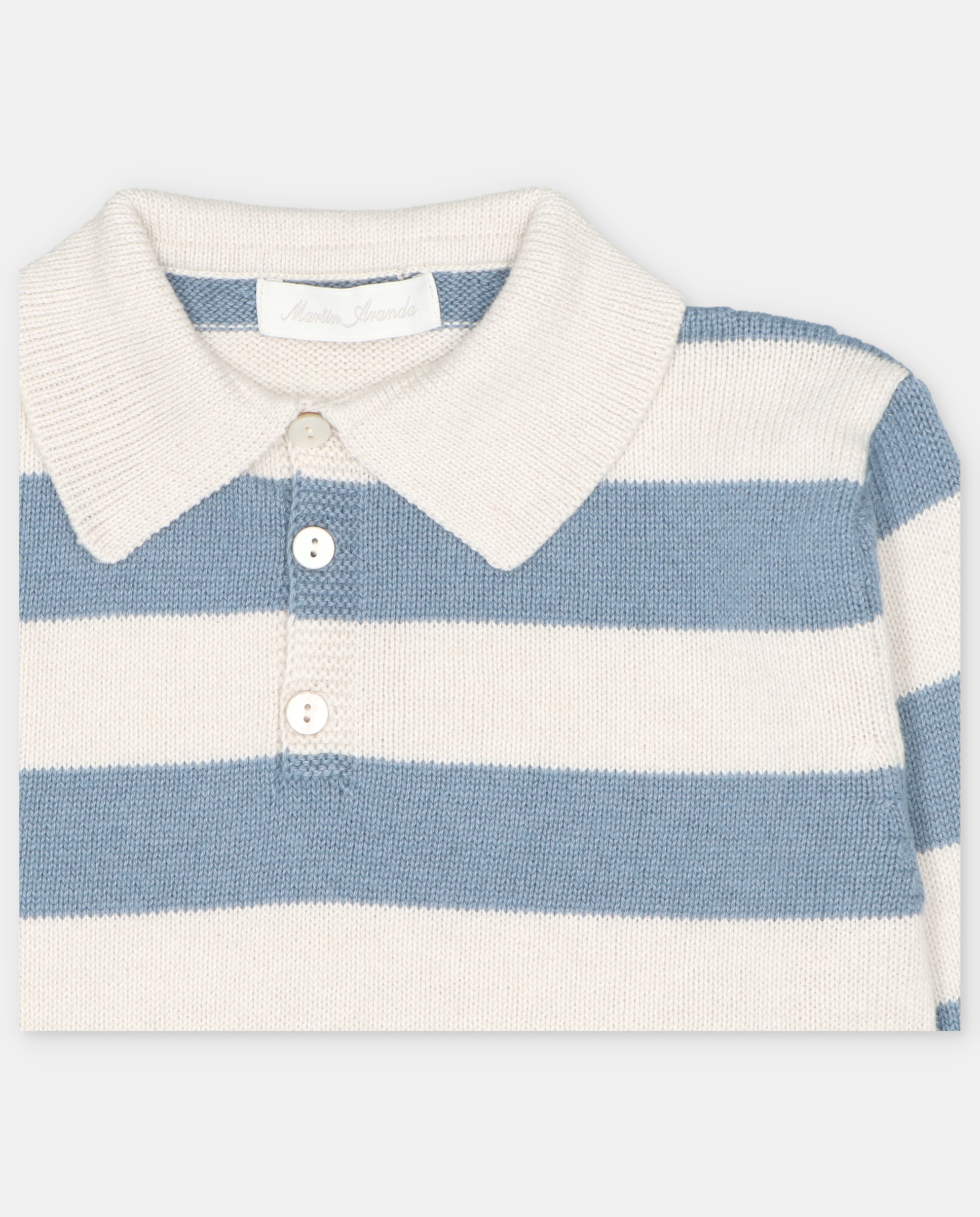 Jersey de niño con cuello polo y rayas combinadas. - Martín Aranda - Petróleo Petróleo-2