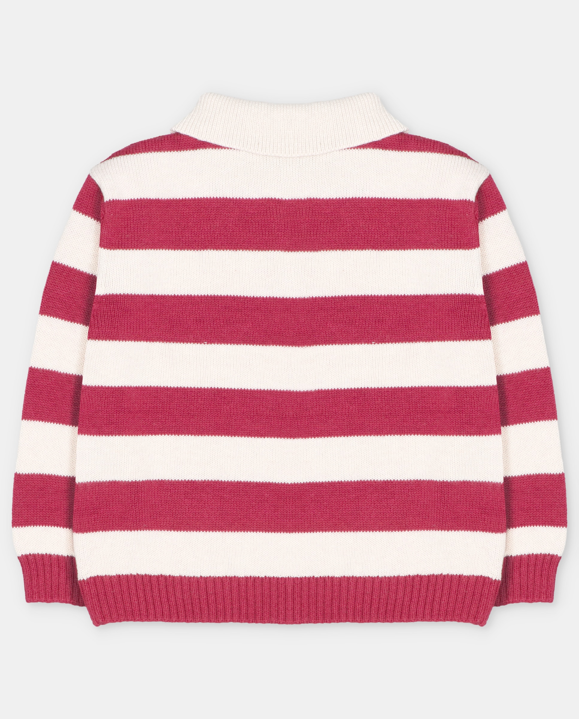 Jersey de niño con cuello polo y rayas combinadas. - Martín Aranda - Burdeos Burdeos-3