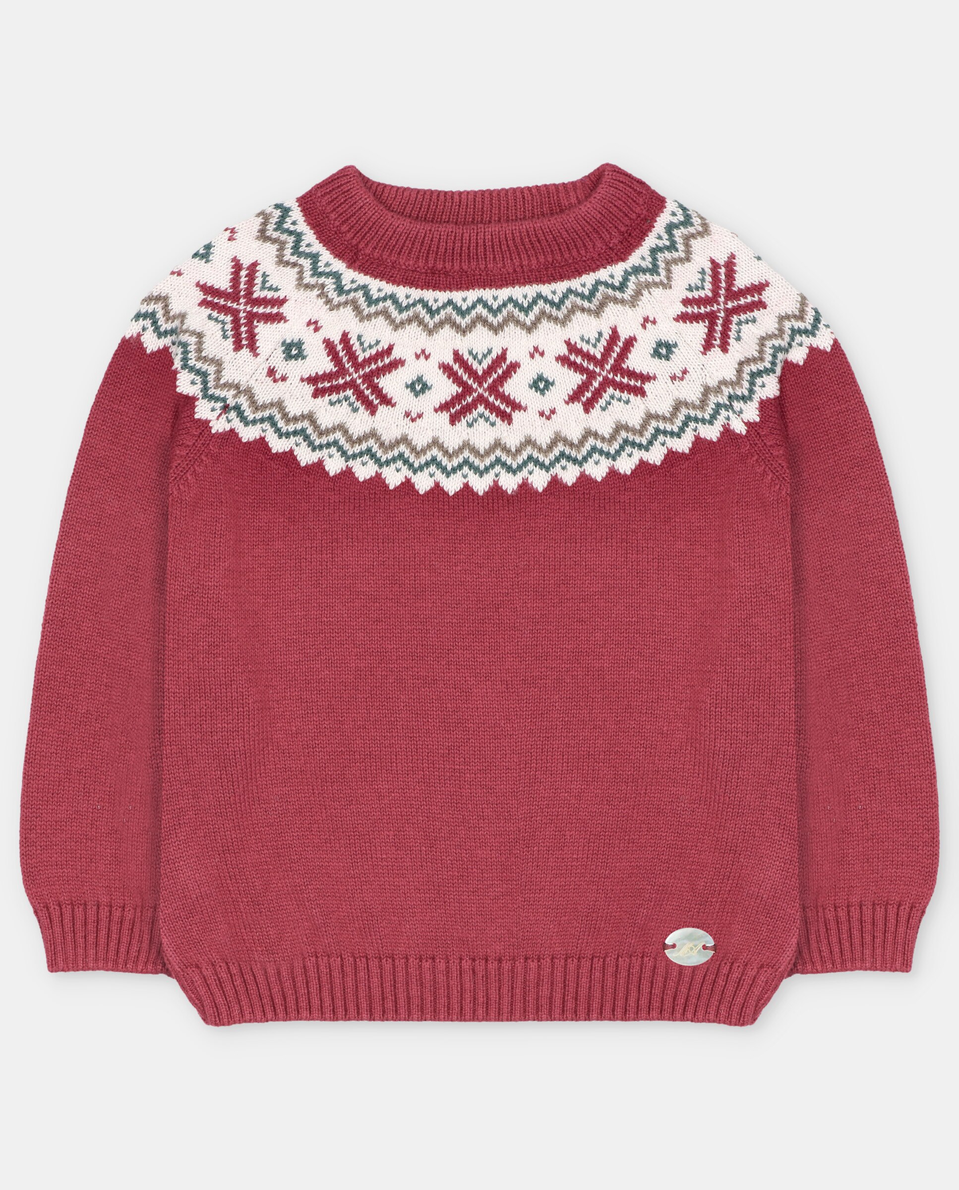 Jersey de bebé niño con cenefa a contraste. - Martín Aranda - Burdeos Burdeos-1