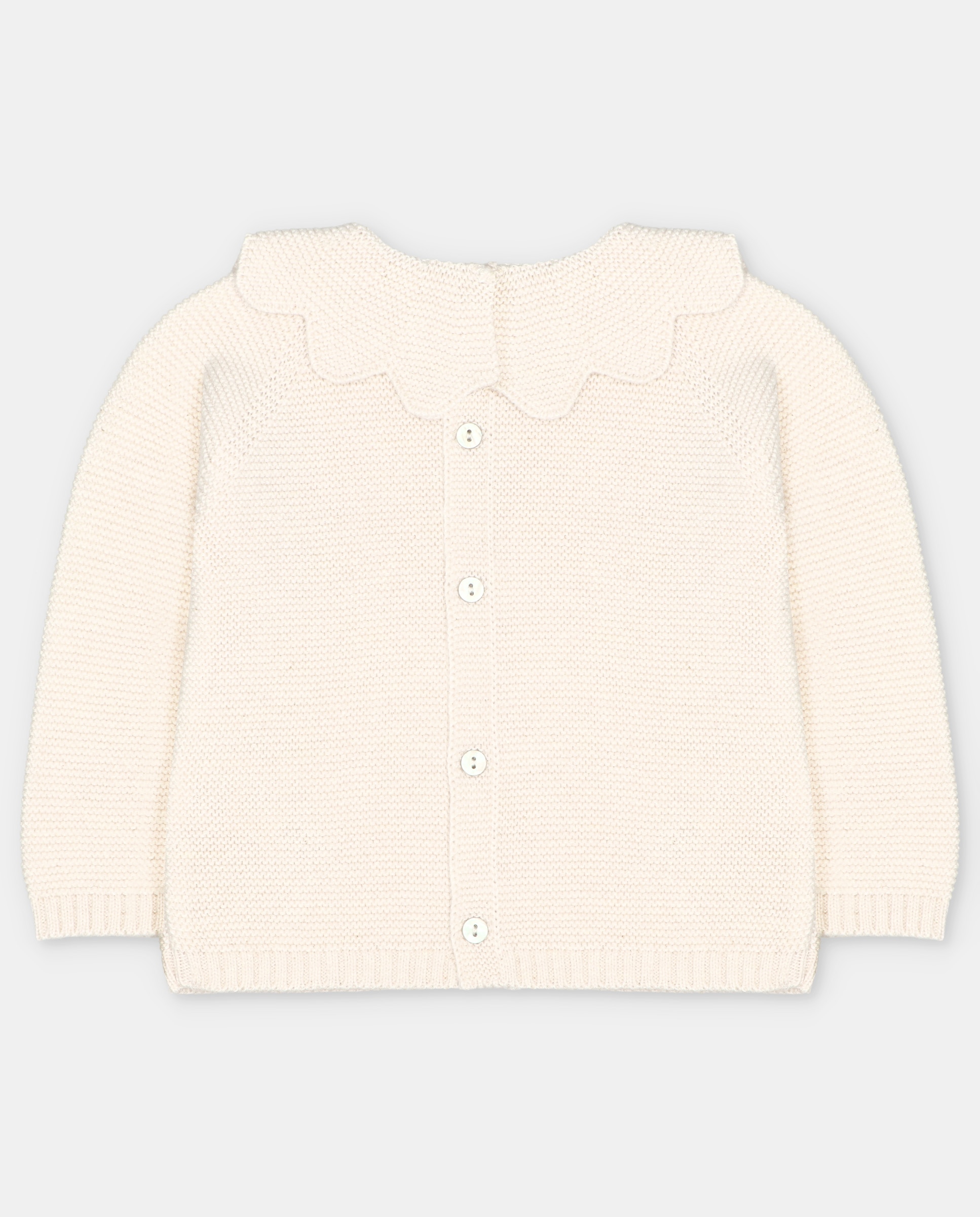 Imagen 3 de Jersey de bebé niña con volante en cuello. - Martín Aranda - Beige Beige