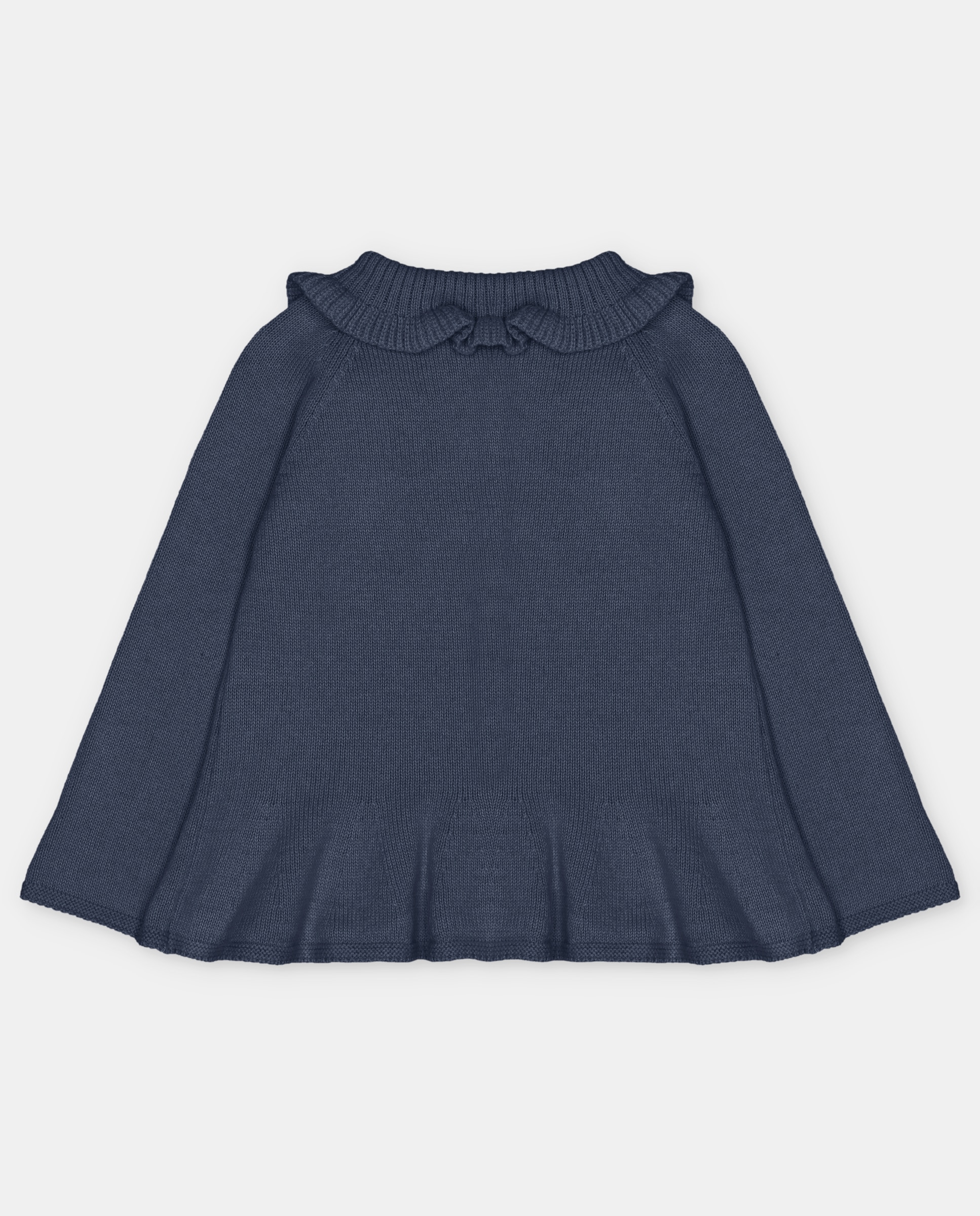 Chaqueta de niña tricot con cuello volante. - Martín Aranda - Azul marino Azul marino-3