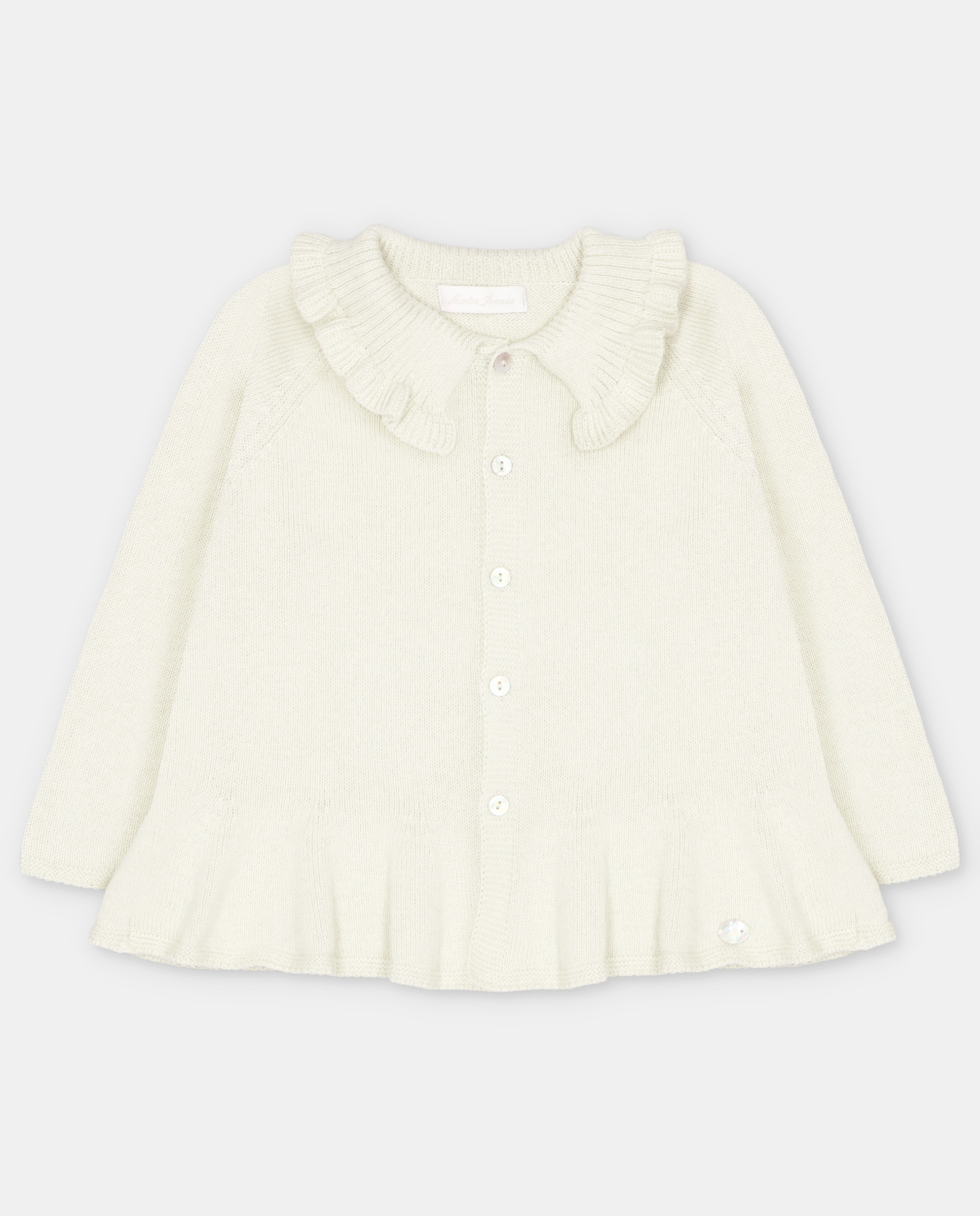 Chaqueta de niña tricot con cuello volante. - Martín Aranda - Natural Natural-1