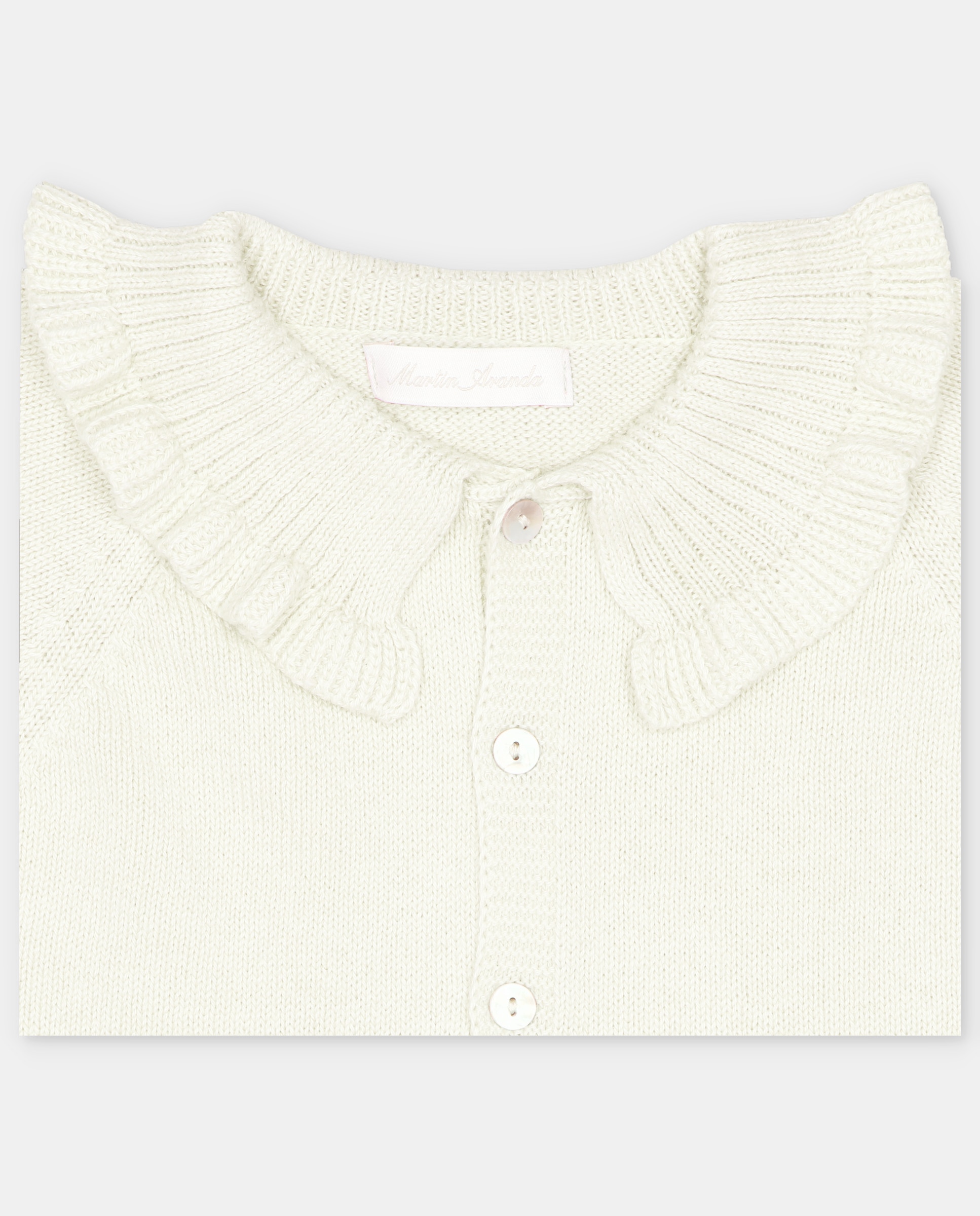 Chaqueta de niña tricot con cuello volante. - Martín Aranda - Natural Natural-2