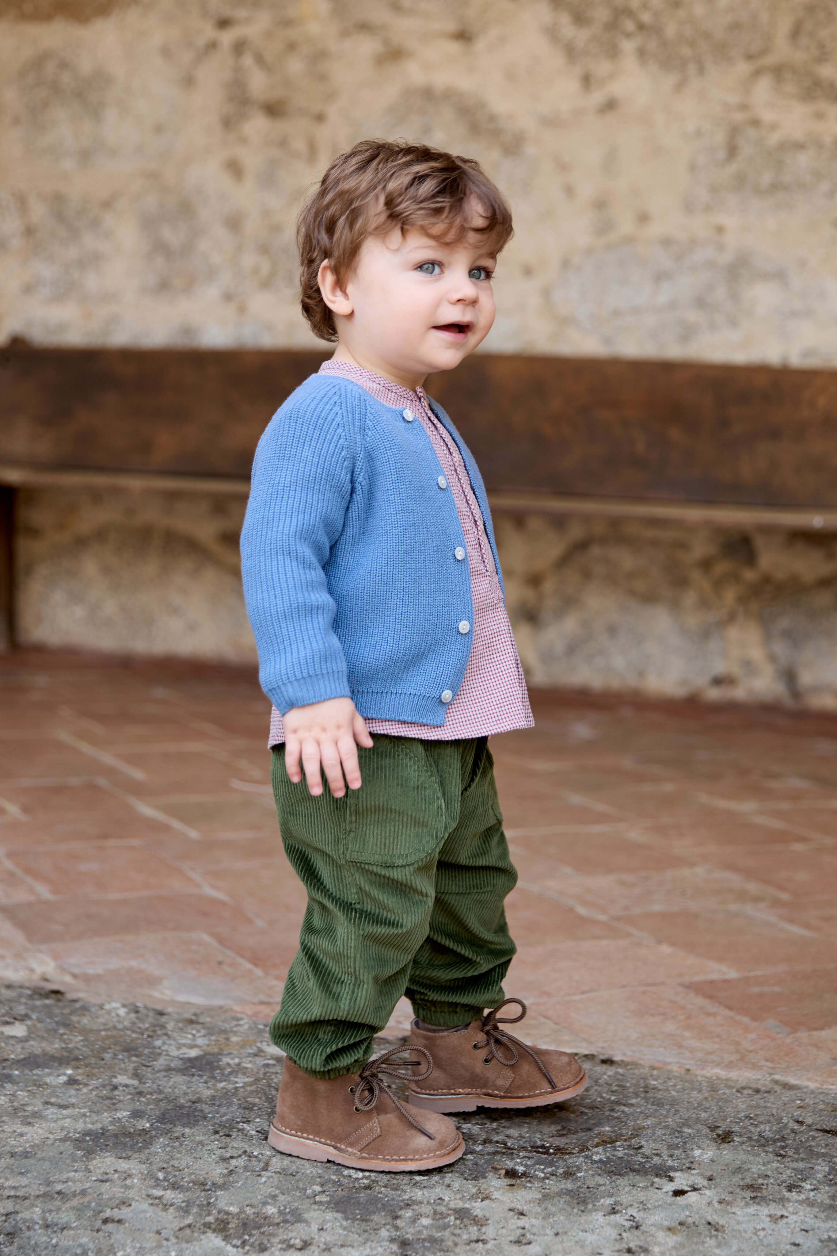 Chaqueta de bebé tricot de punto perlado. - Martín Aranda - Azul Azul-3