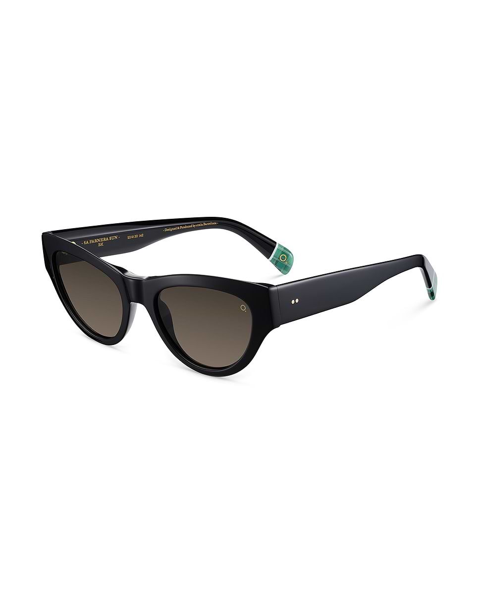 Imagen 2 de Gafas de sol sa farnera sun mujer cat eye en acetato natural con lente mineral high definition - Etnia Barcelona - Negro Negro