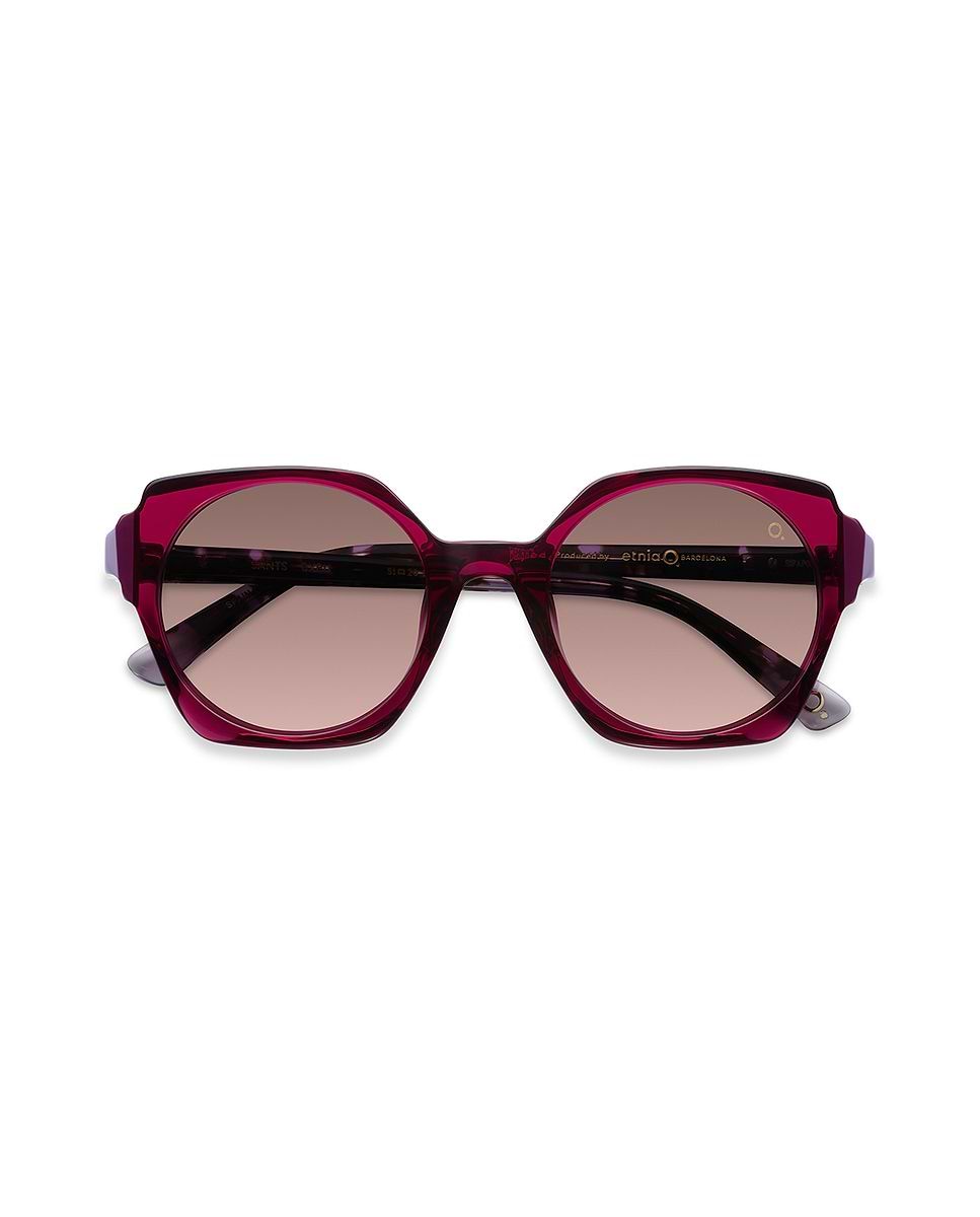 Imagen 1 de Gafas de sol sants mujer hexagonal en acetato natural con lente mineral polarizada - Etnia Barcelona - Fucsia Fucsia