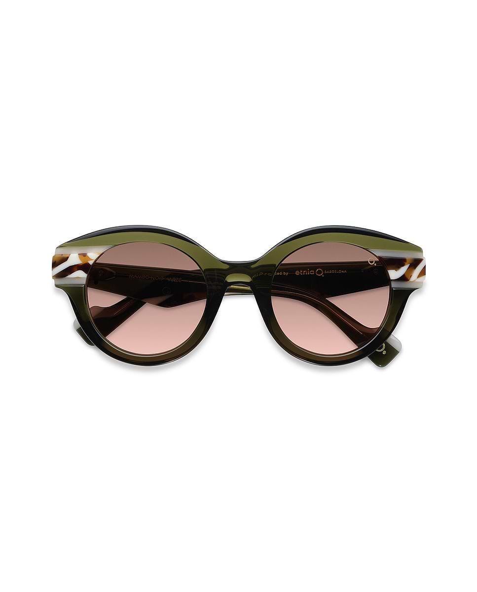 Imagen 1 de Gafas de sol mambo no.9 mujer redonda en acetato natural con lente mineral polarizada - Etnia Barcelona - Verde Verde