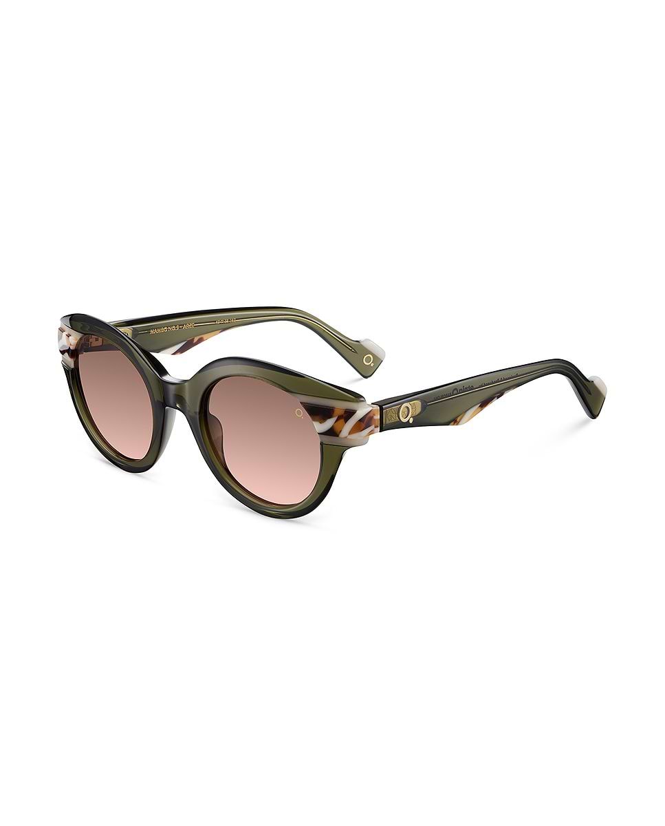 Imagen 2 de Gafas de sol mambo no.9 mujer redonda en acetato natural con lente mineral polarizada - Etnia Barcelona - Verde Verde