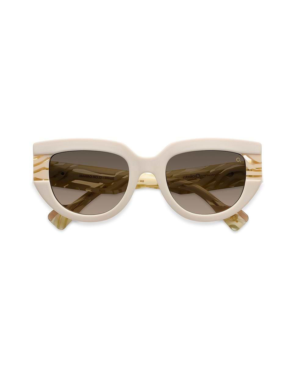 Imagen 1 de Gafas de sol mambo no.12 mujer cat eye en acetato natural con lente mineral fotocromática - Etnia Barcelona - Blanco Blanco