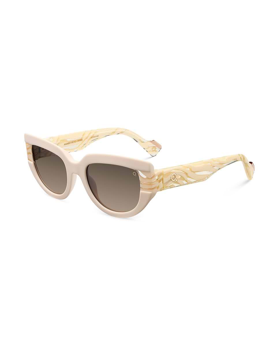 Imagen 2 de Gafas de sol mambo no.12 mujer cat eye en acetato natural con lente mineral fotocromática - Etnia Barcelona - Blanco Blanco