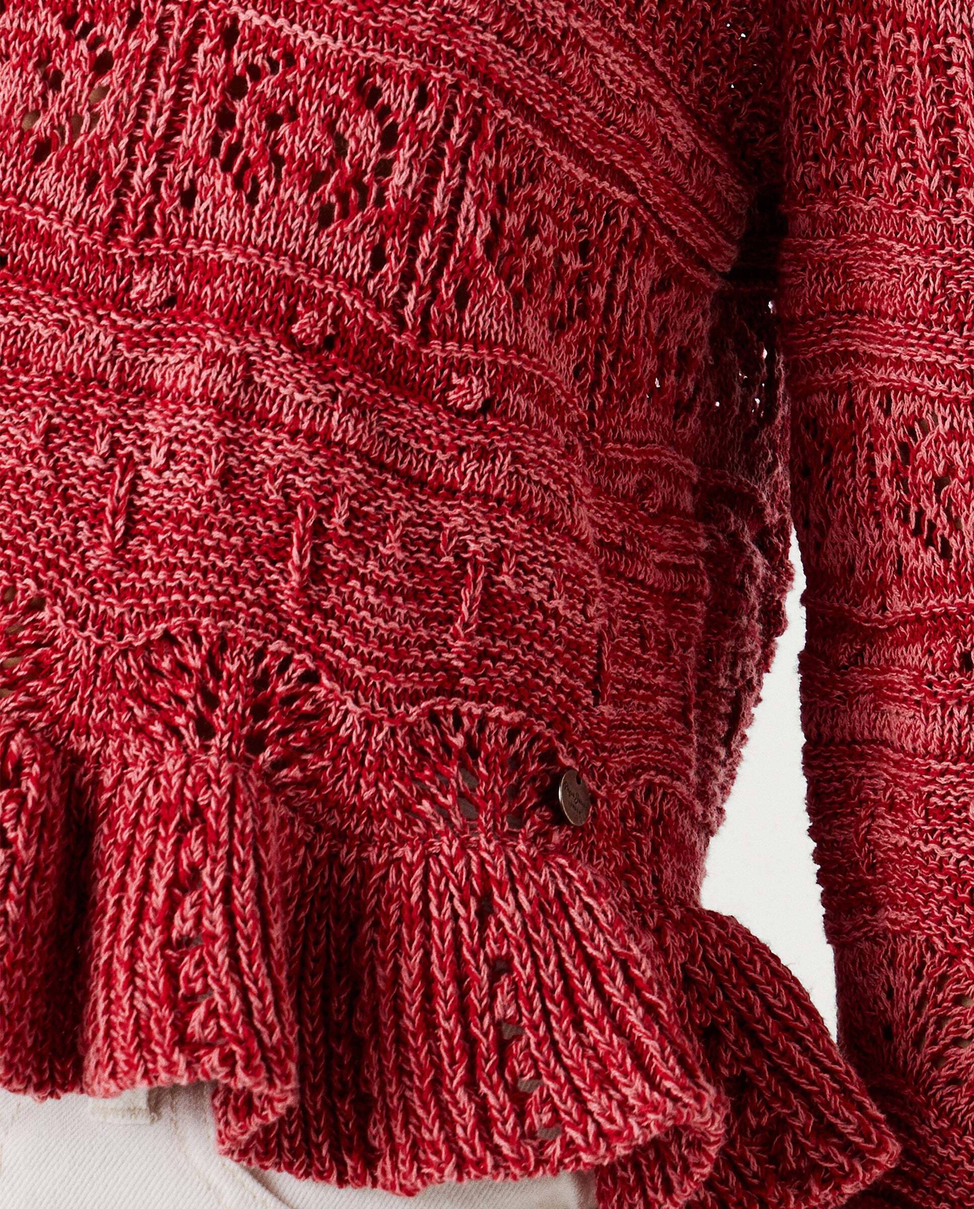 Jersey de mujer mouliné cuello redondo - Pepe Jeans - Rosa Rosa-5