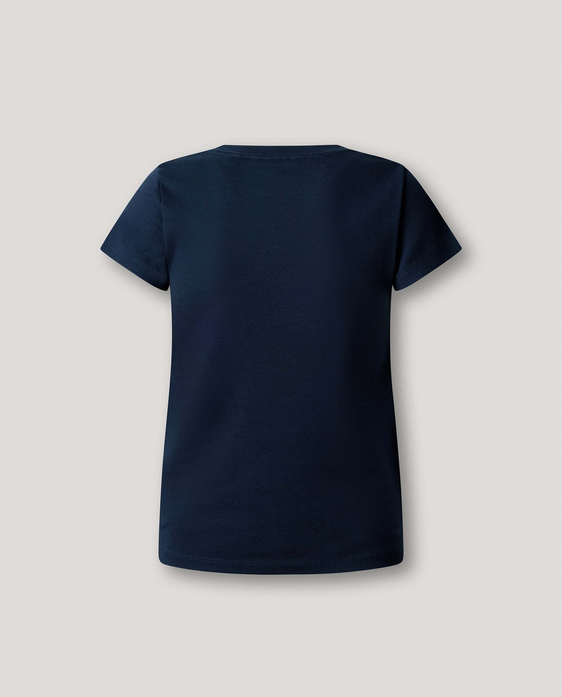 Camiseta de mujer canalé logo bordado - Pepe Jeans - Azul Azul-6