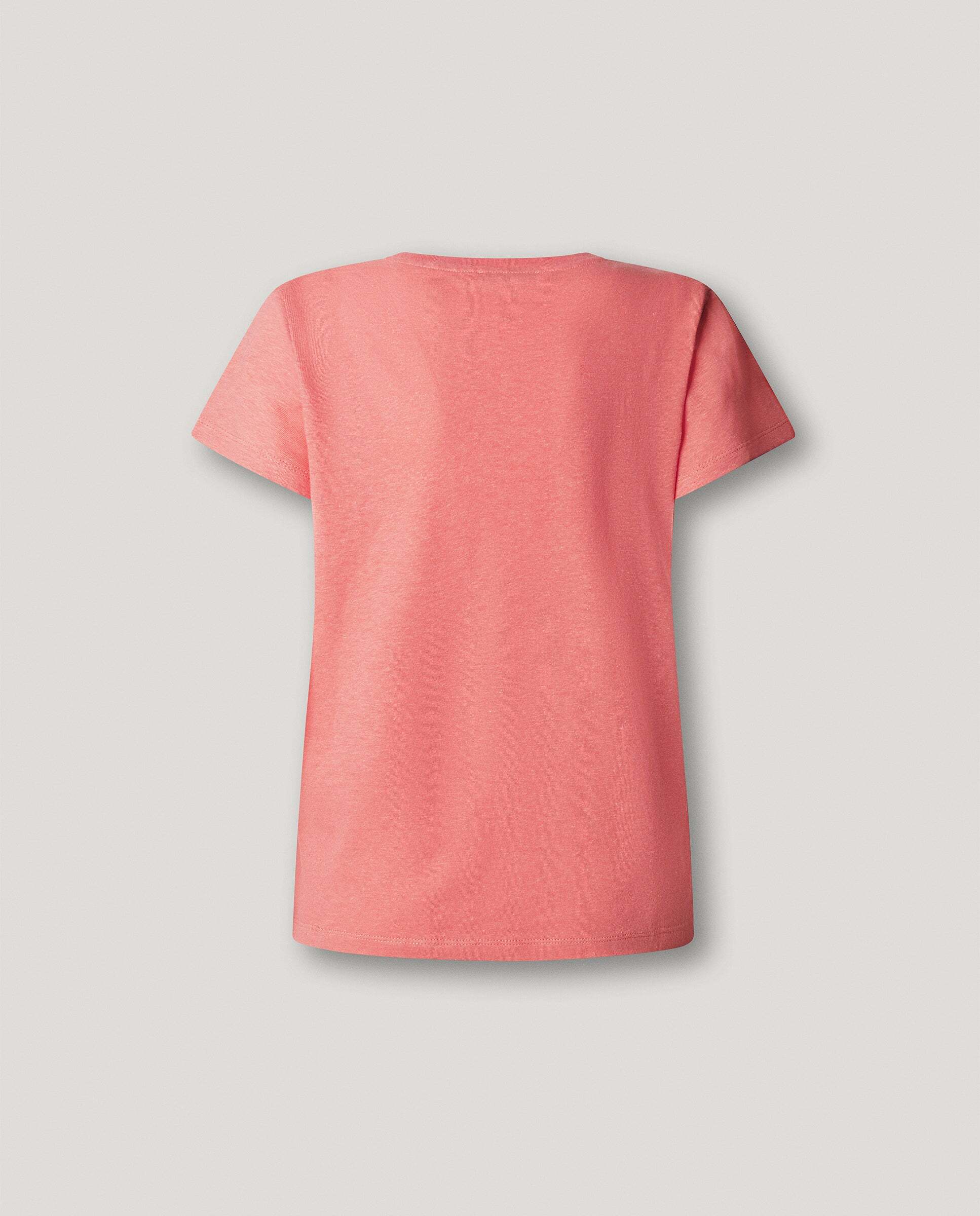 Camiseta de lino logo bordado - Pepe Jeans - Rosa Rosa-8