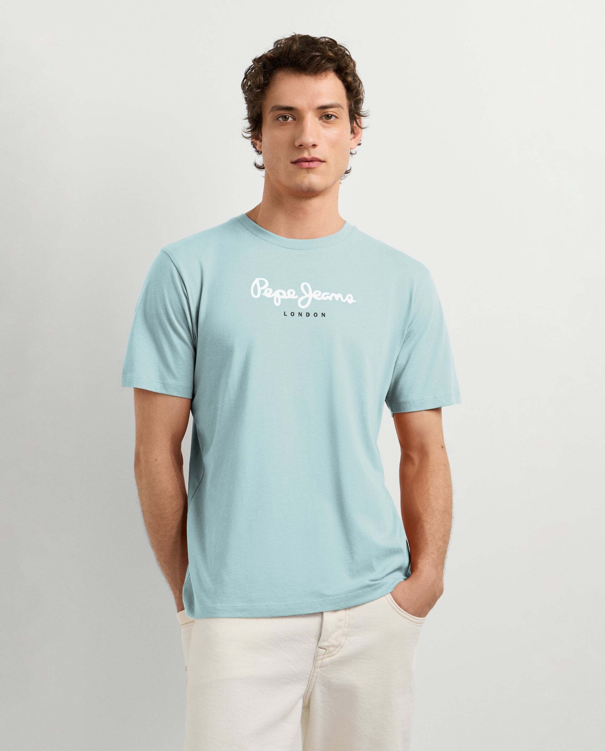 Camiseta de hombre logo estampado fit regular - Pepe Jeans - Azul Azul-1