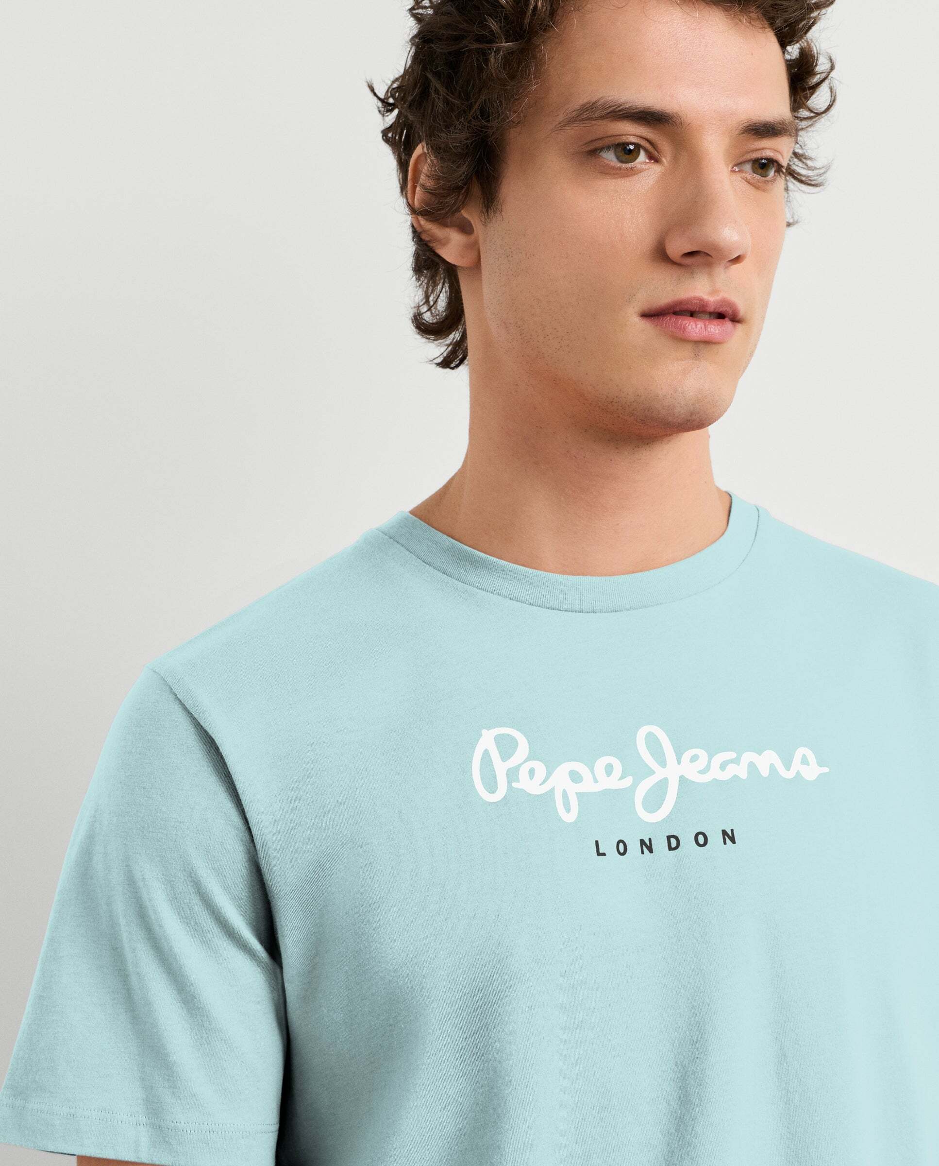 Camiseta de hombre logo estampado fit regular - Pepe Jeans - Azul Azul-4