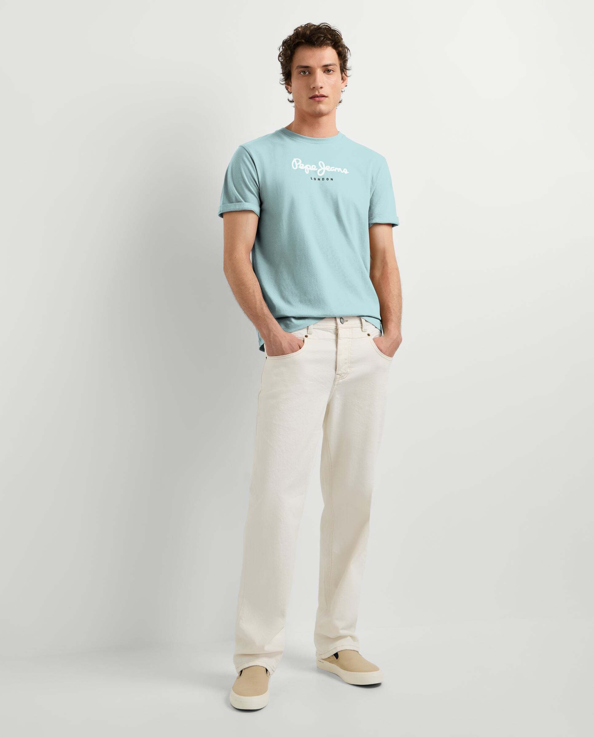 Camiseta de hombre logo estampado fit regular - Pepe Jeans - Azul Azul-6