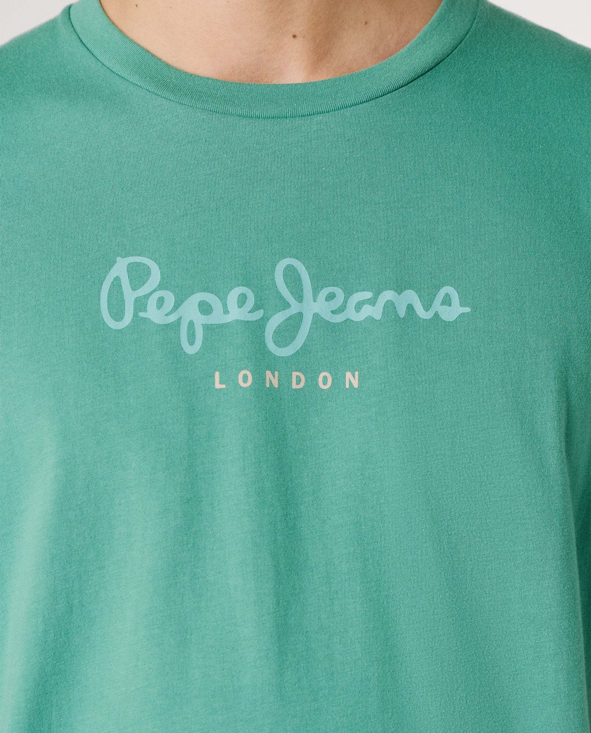 Camiseta de hombre logo estampado fit regular - Pepe Jeans - Verde grisáceo Verde grisáceo-5