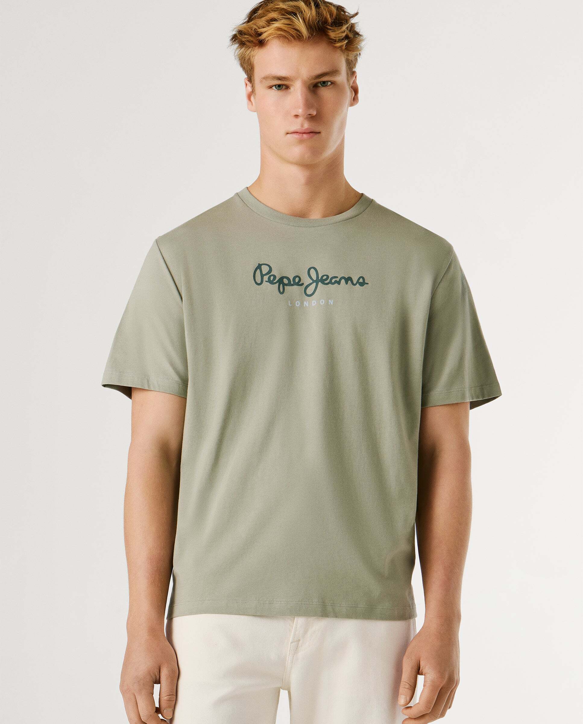 Camiseta de hombre logo estampado fit regular - Pepe Jeans - Verde Verde-1