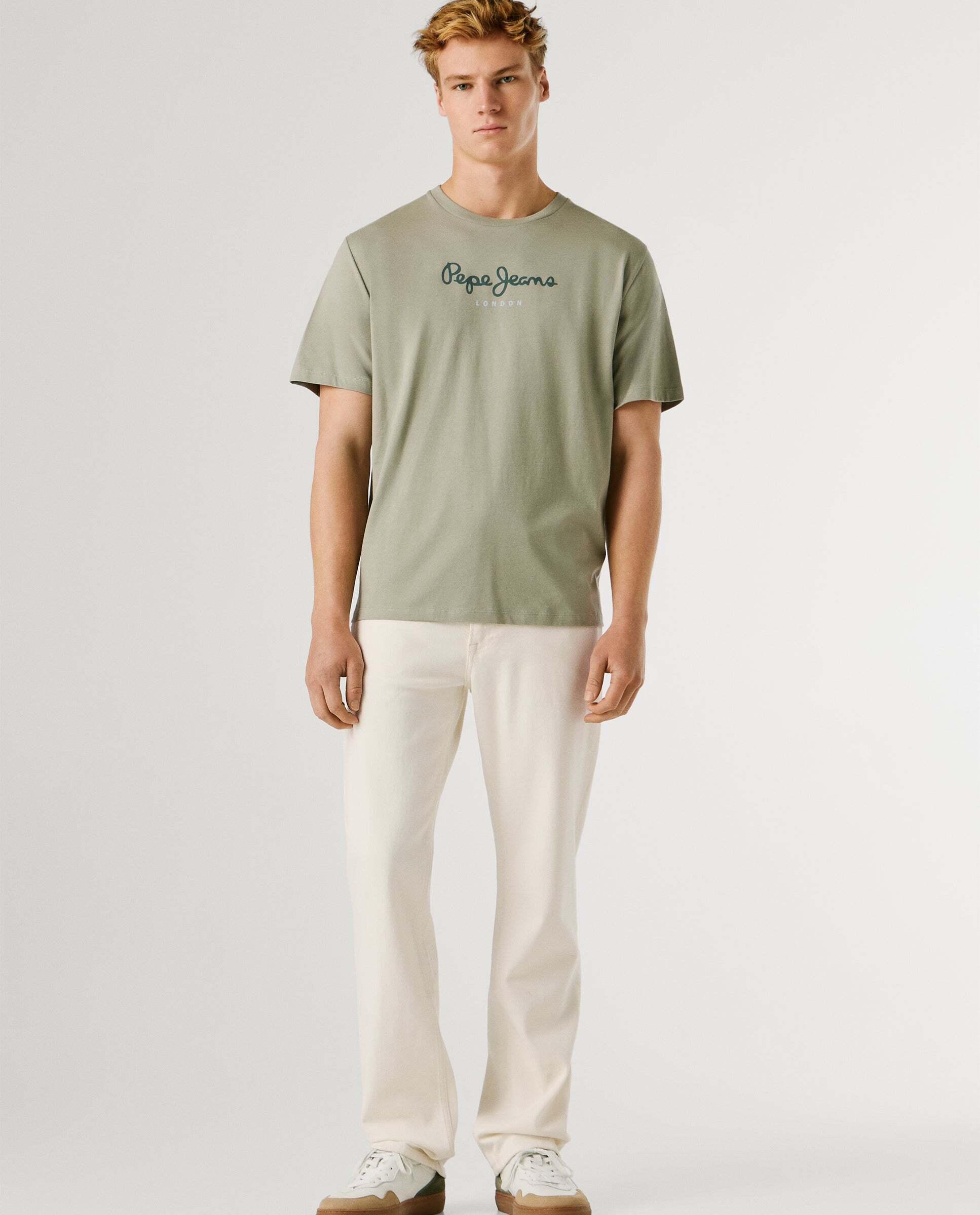 Camiseta de hombre logo estampado fit regular - Pepe Jeans - Verde Verde-2
